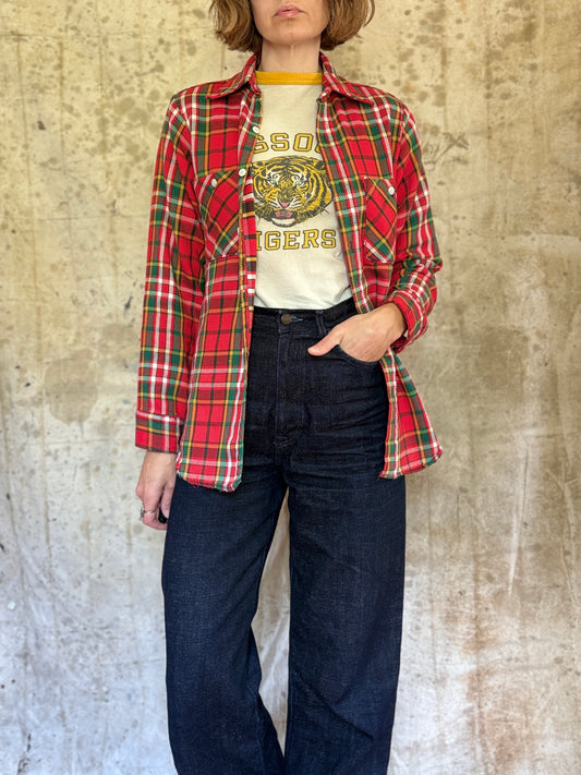70s Big Yank Plaid Cotton Flannel