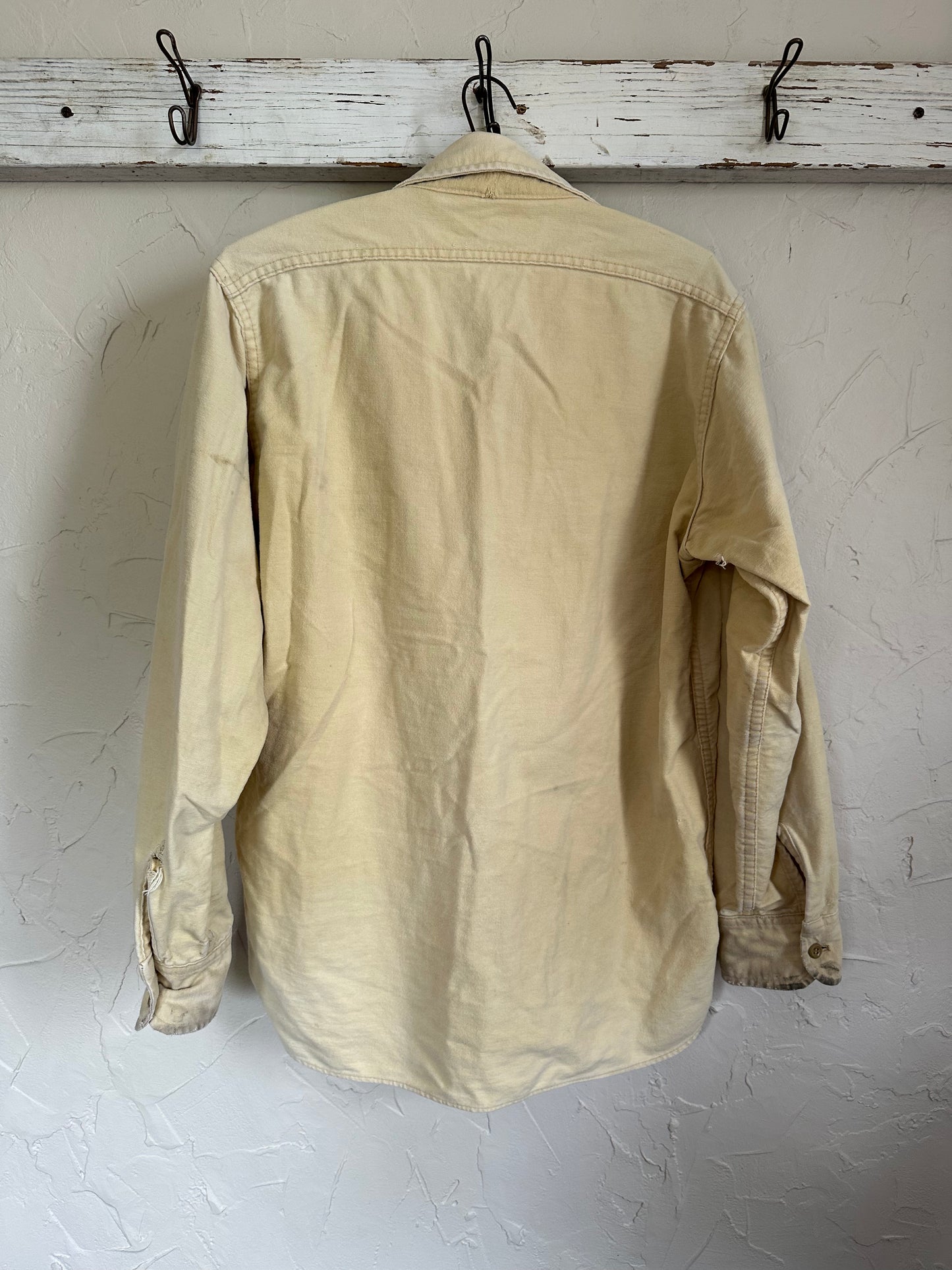 80s Woolrich Pale Yellow Chamois Cloth Shirt