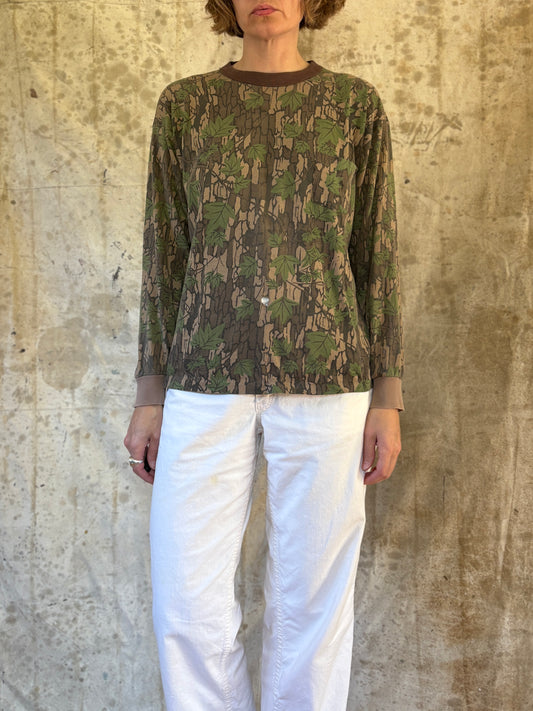 Vintage 80s/90s Trebark Camo Long Sleeve Pocket Tee