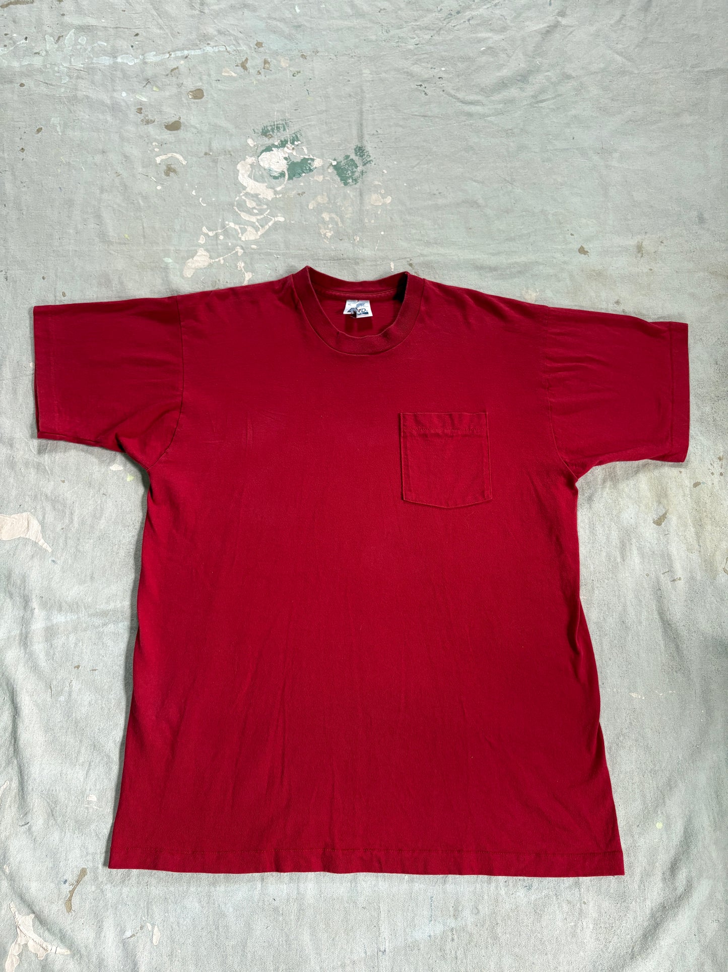 Vintage 80s/90s BVD Blank Maroon Pocket Tee