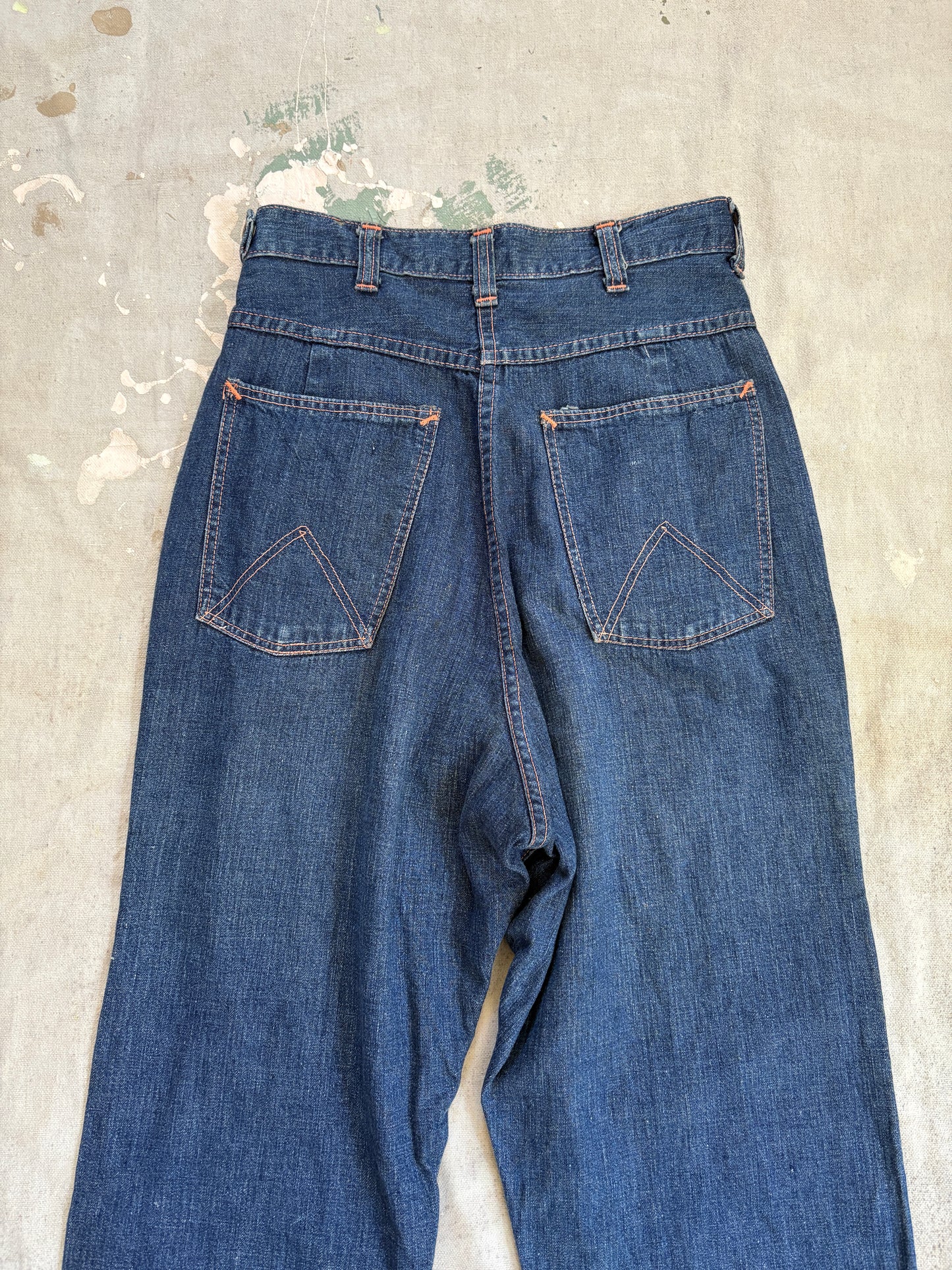 50s Blue Gem Side Zip Jeans