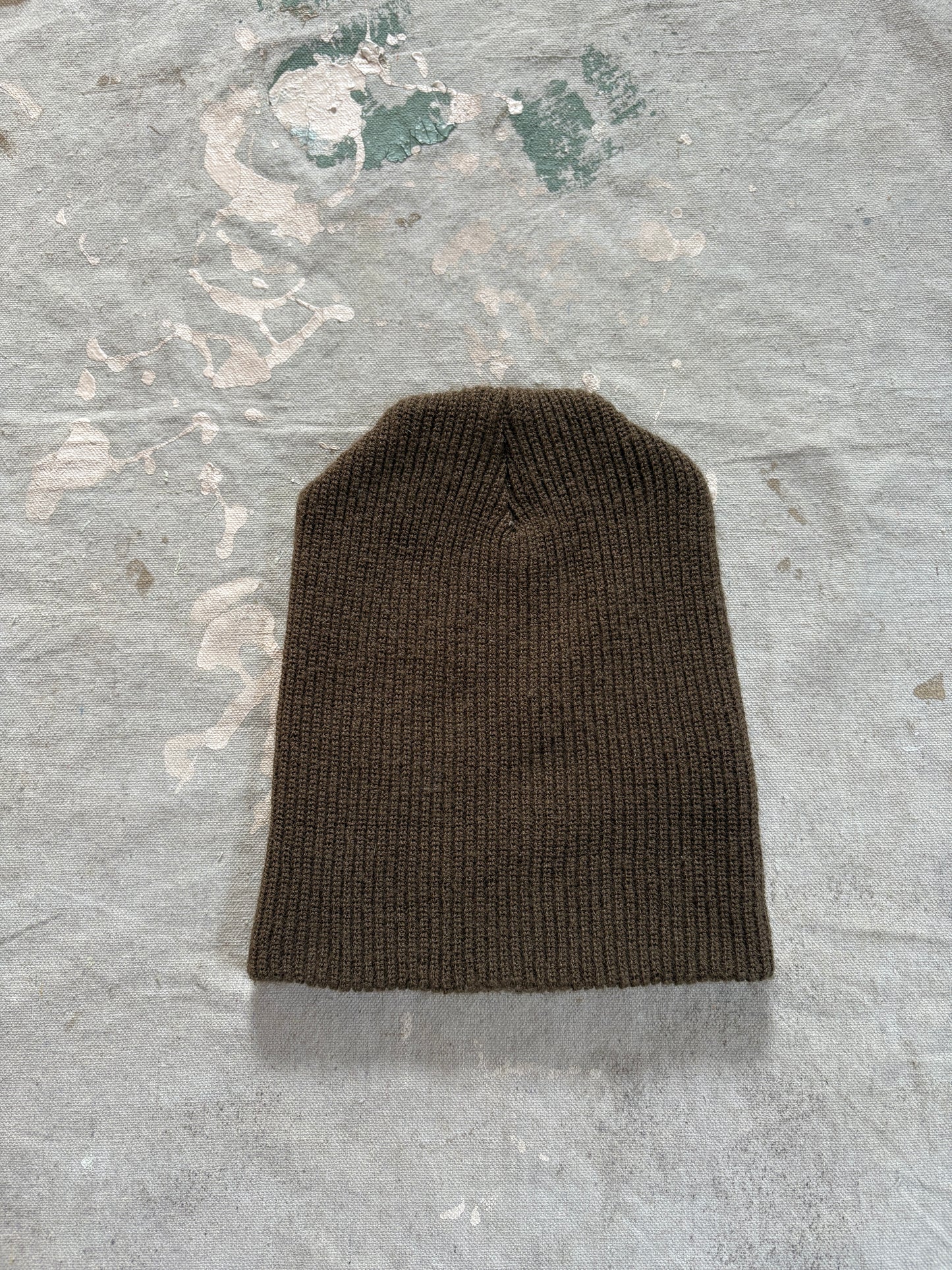 WK Knit Hats Green Brown Beanie