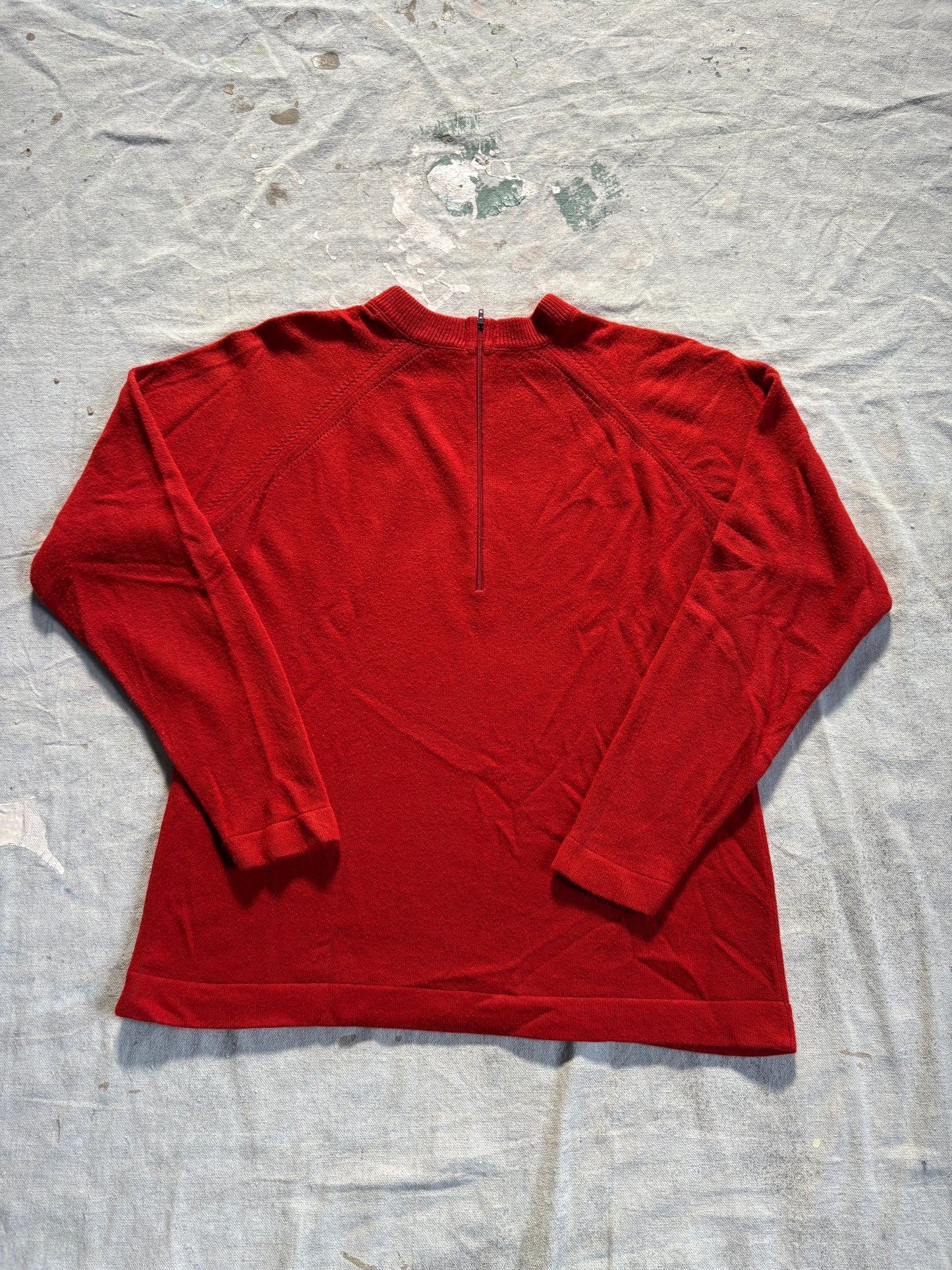 Vintage 80s Red Mock Neck Sweater