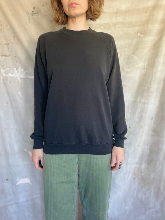 80s Blank Black Sweatshirt