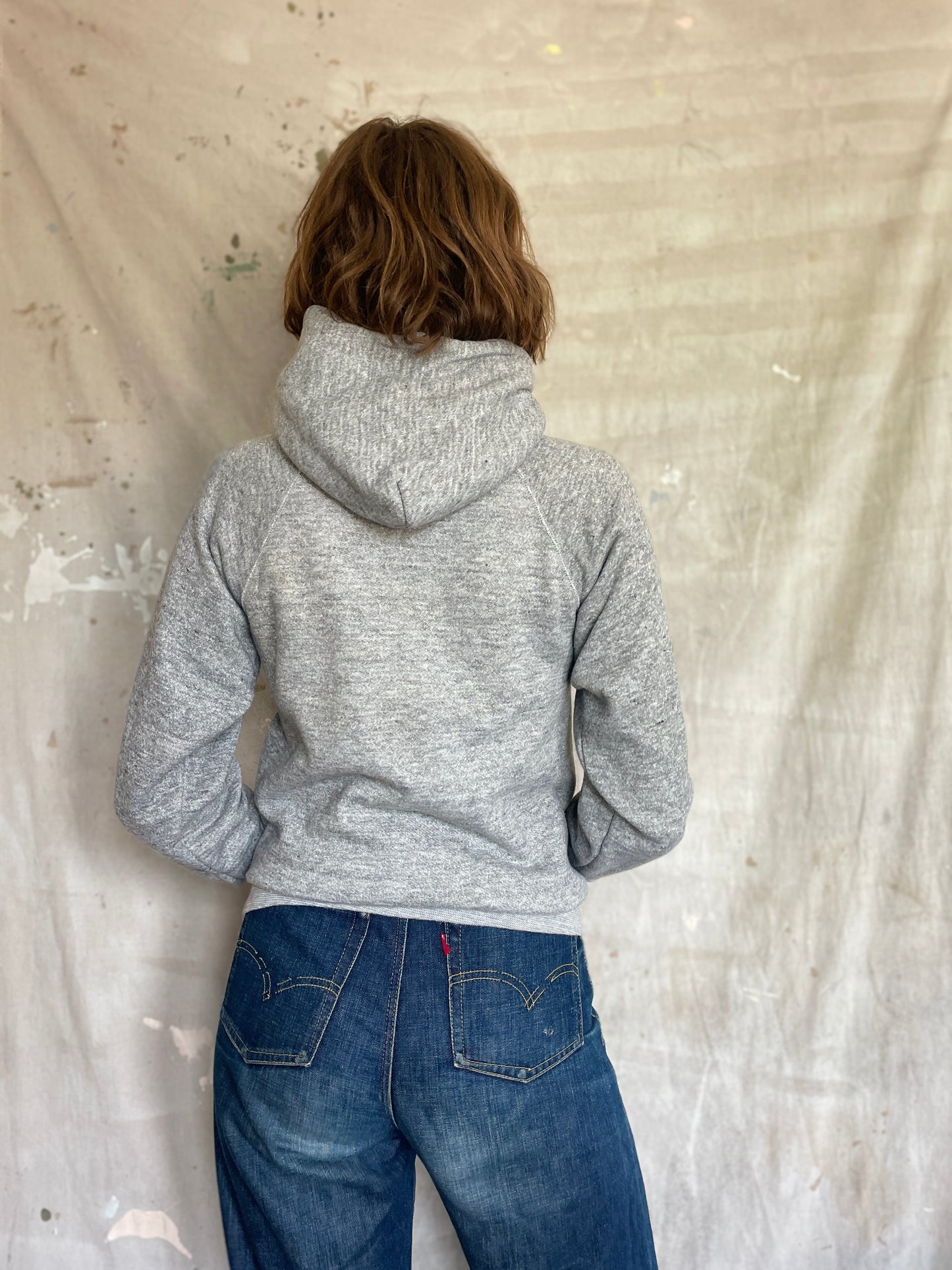 80s Blank Grey Hoodie Sweatshirt