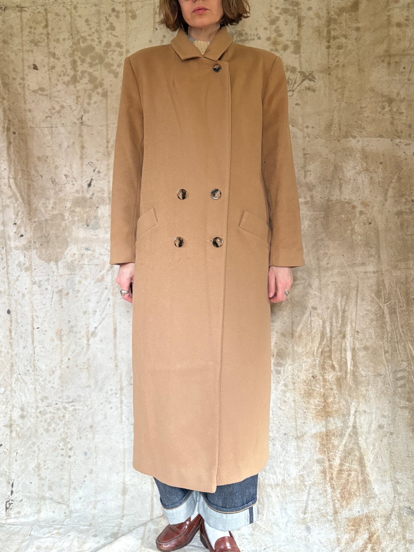 80s Kristen Blake Wool Camel Peacoat