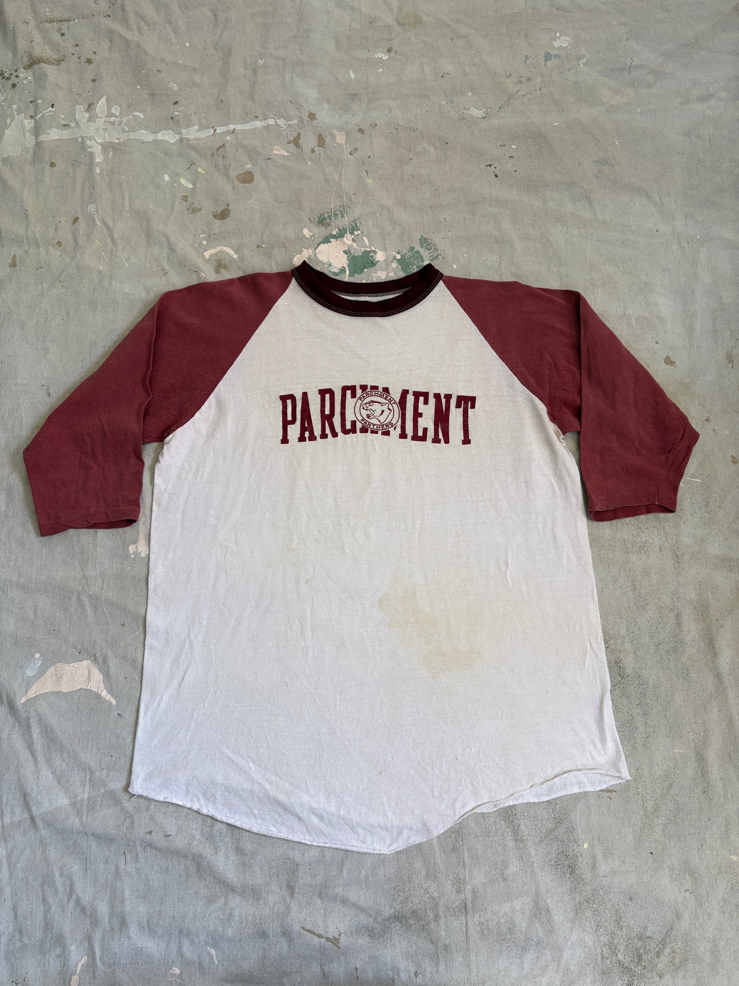 Vintage 70s Parchment Panthers Baseball Tee
