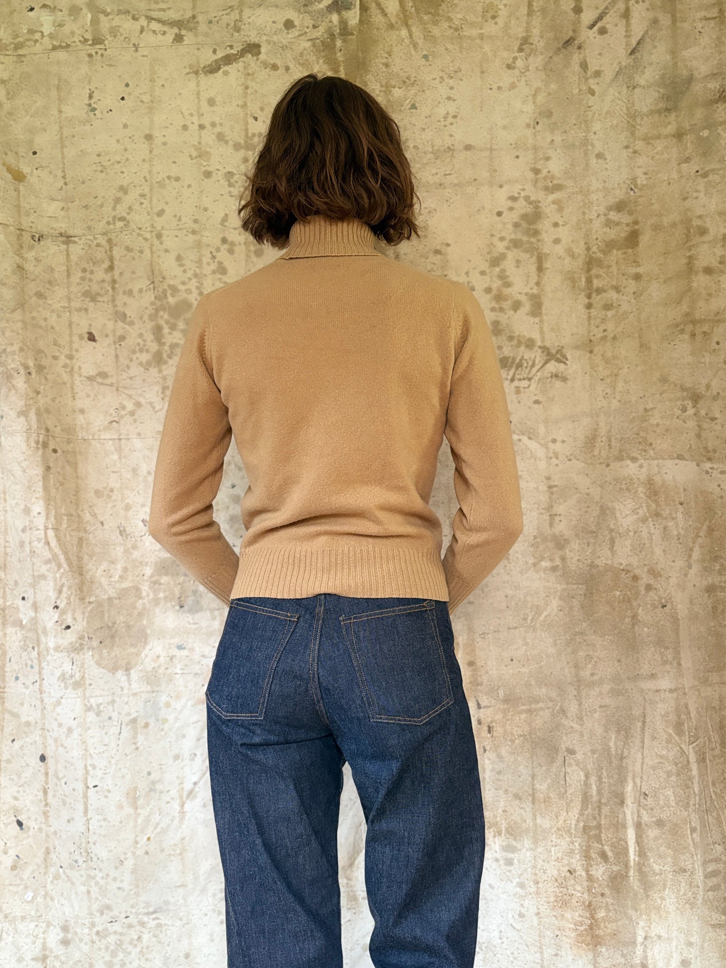 70s Cashmere Camel Turtleneck Sweater