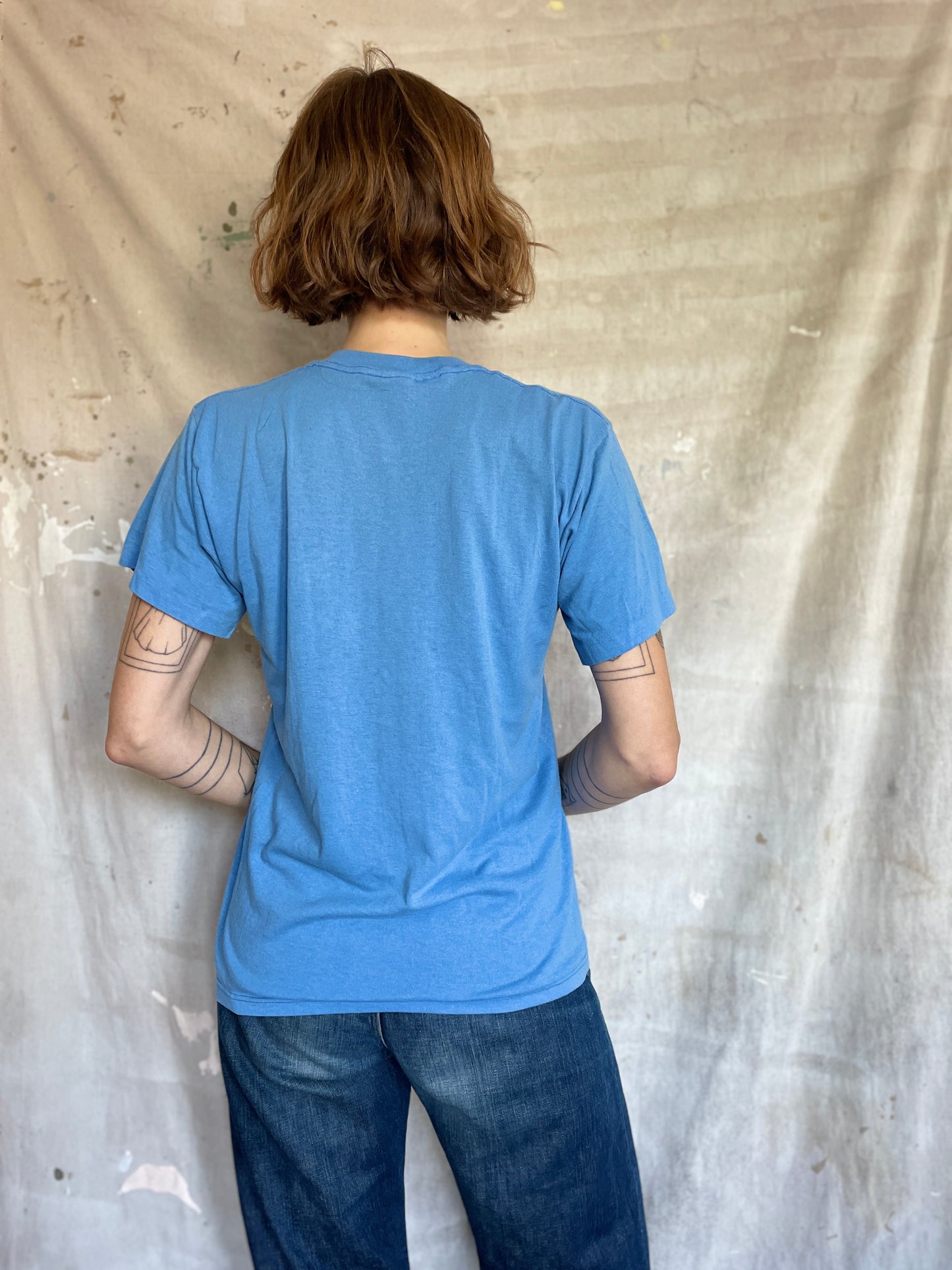 80s Blank Blue Pocket Tee