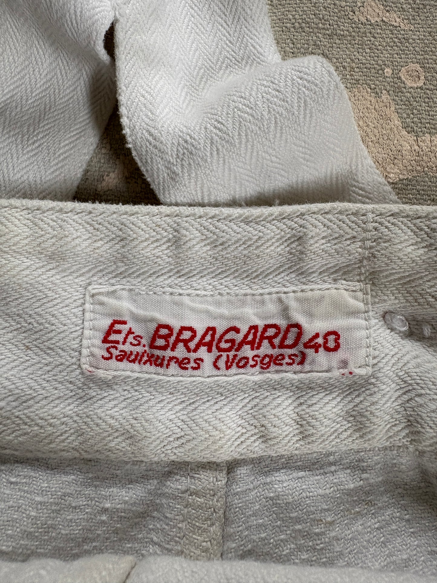 60s White HBT French Workwear Overalls