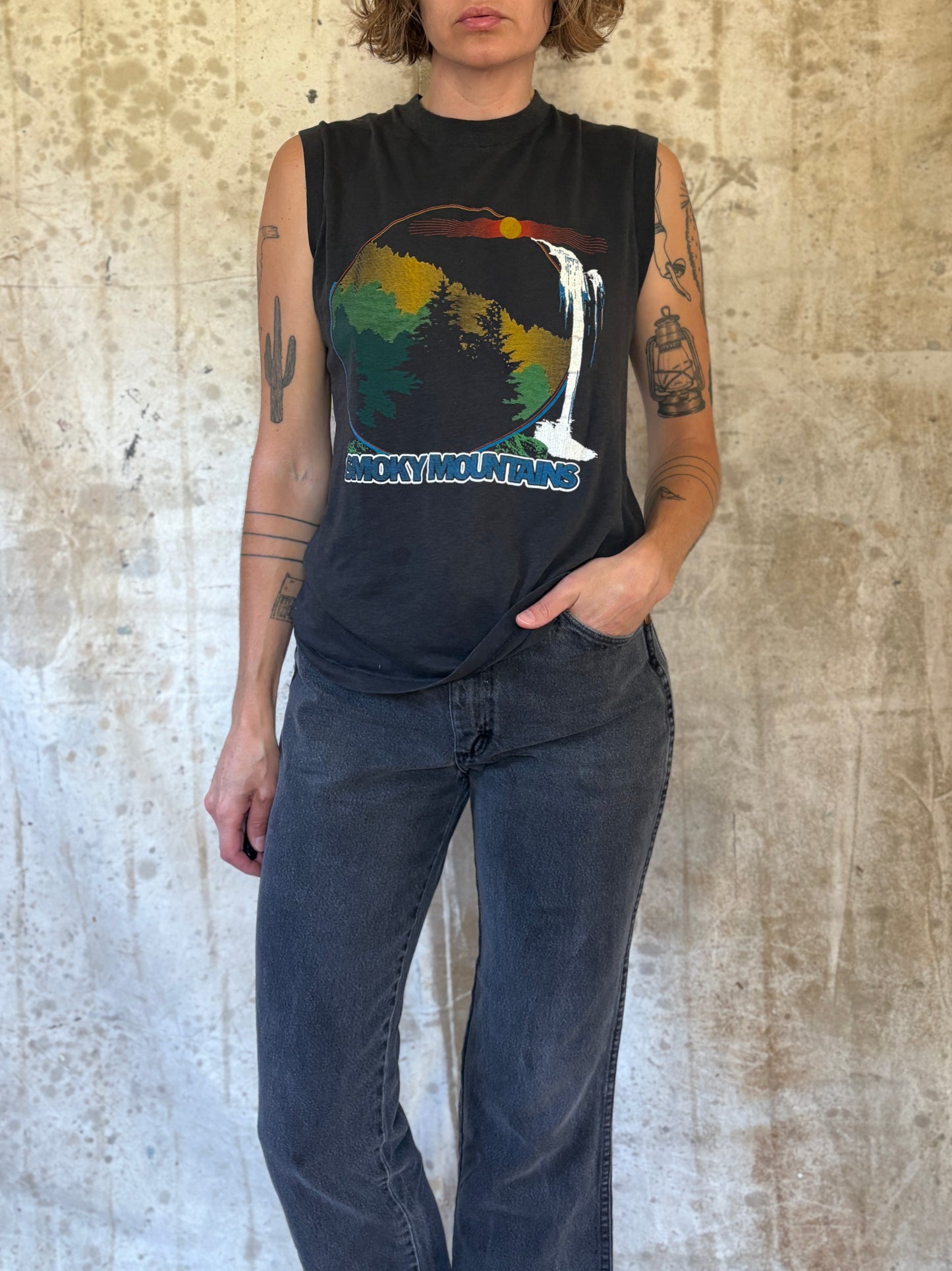 Vintage 80s Smoky Mountains Muscle Tee
