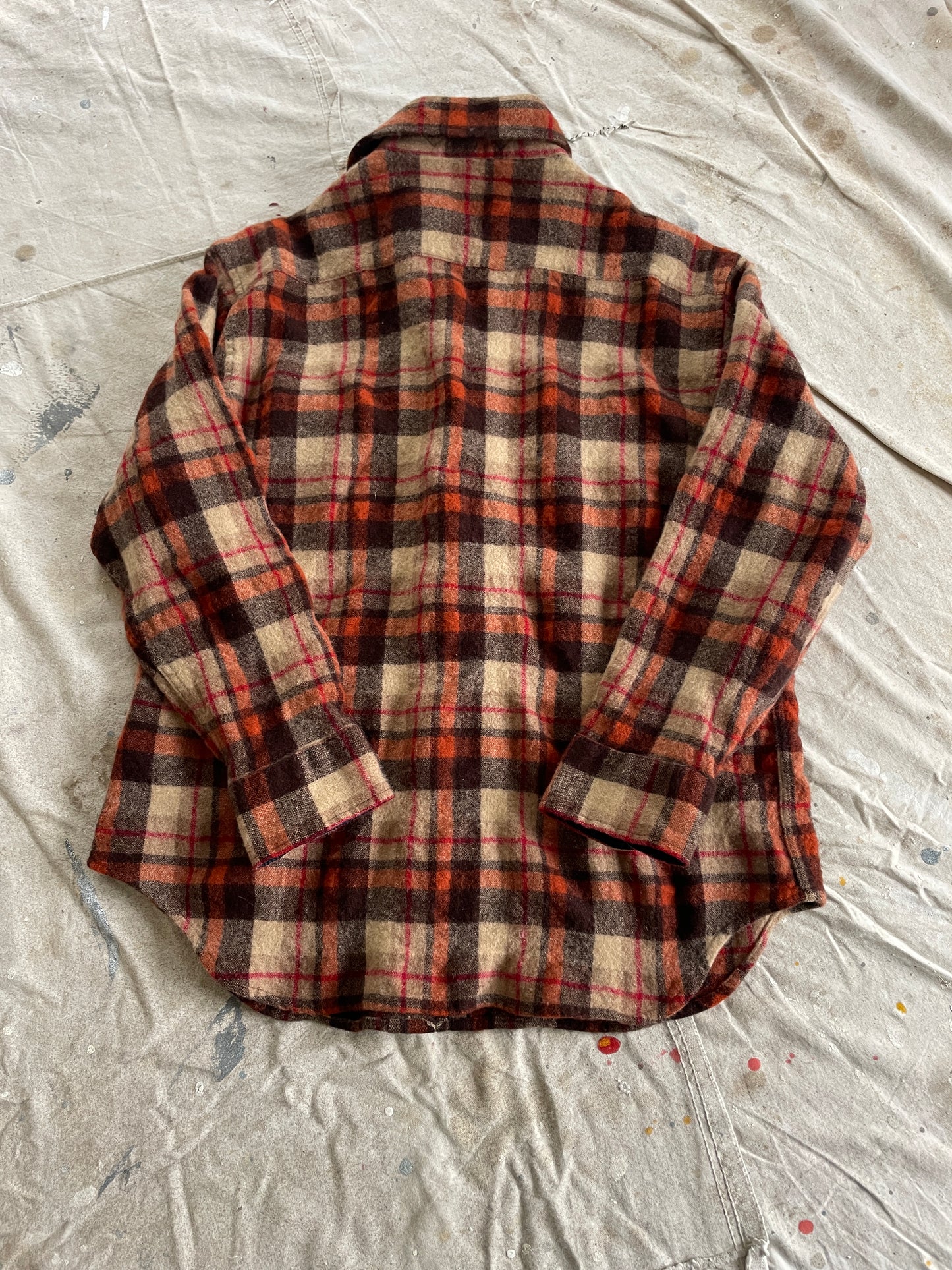 80s Plaid Wool Button Down