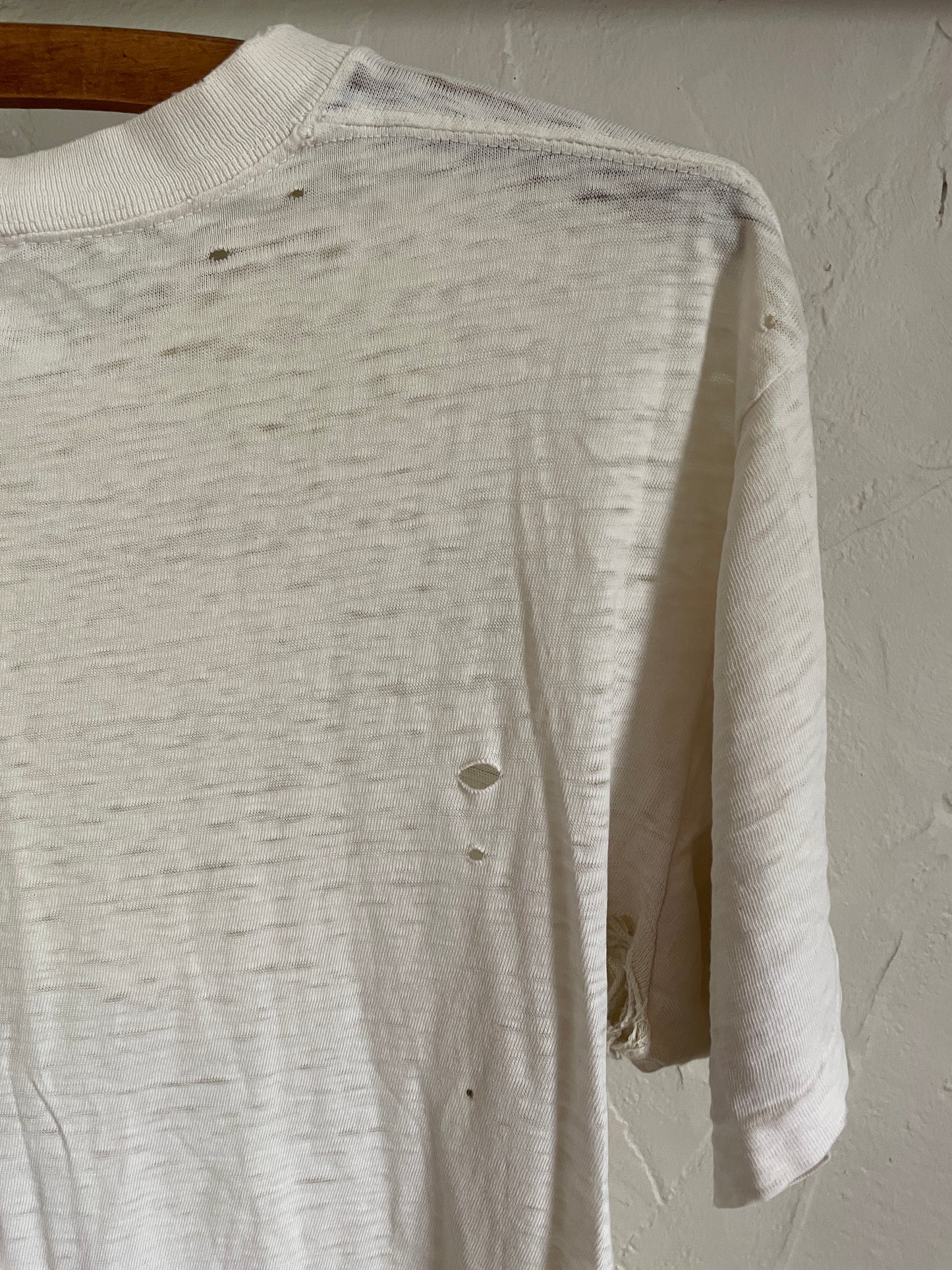 60s BVD Thrashed Blank White Tee