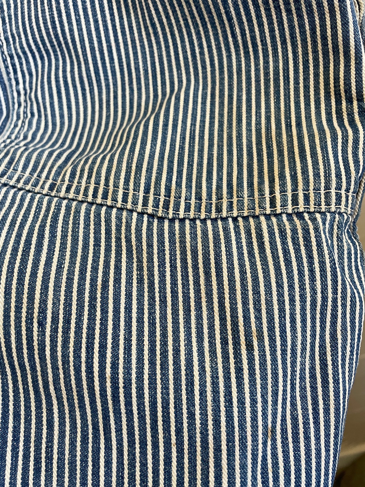 70s OshKosh Hickory Stripe Overalls Cut-offs