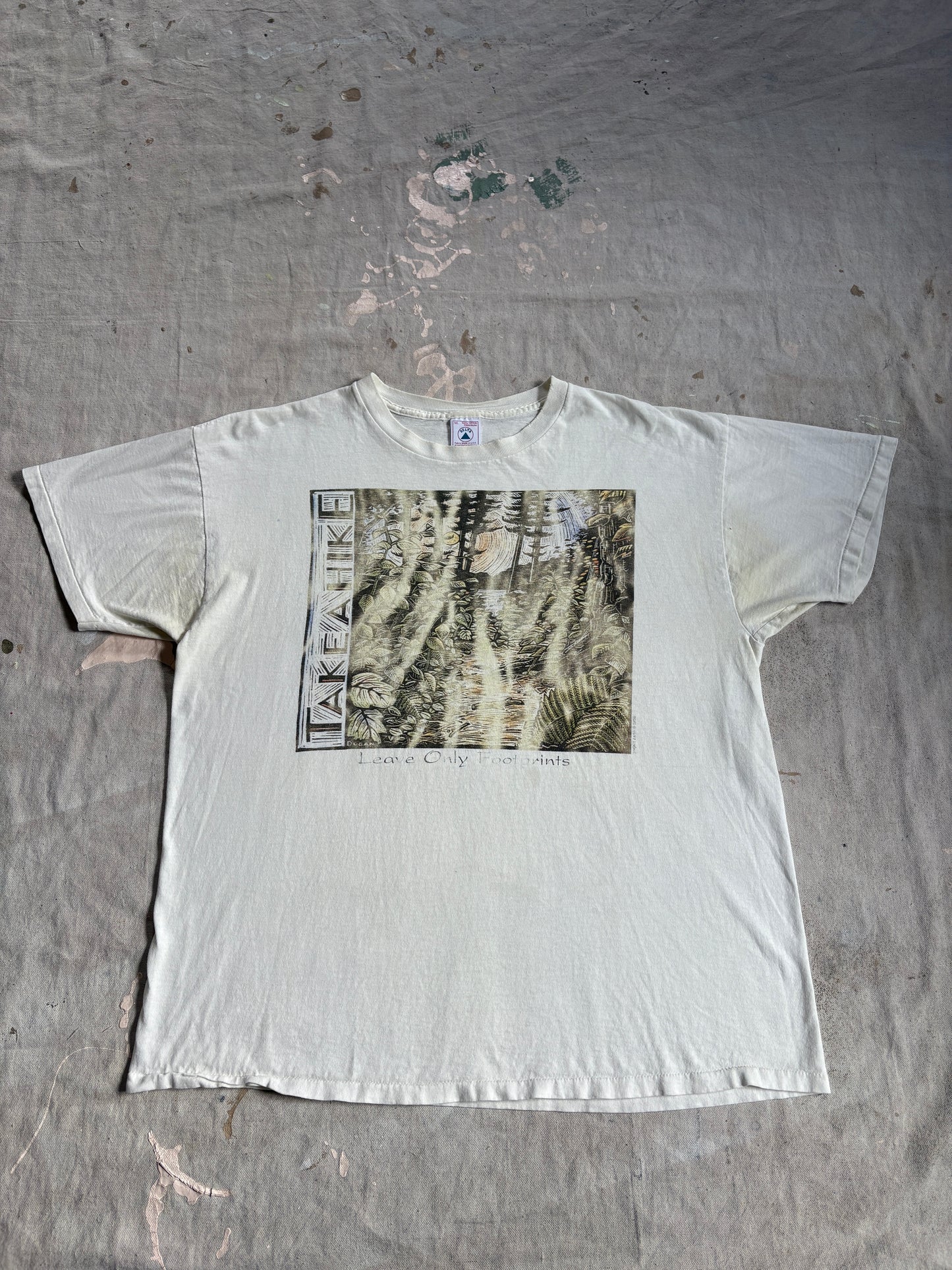 Vintage 90s Take A Hike Leave Only Footprints Tee