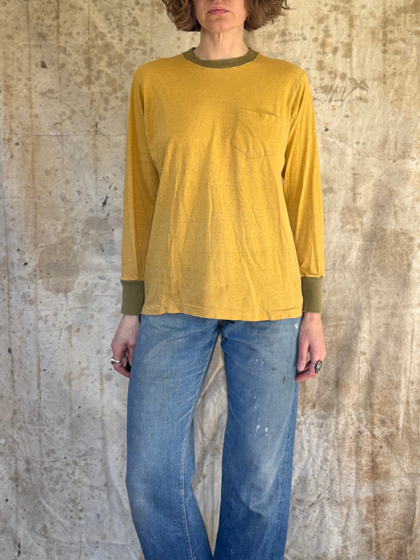 Vintage 60s Brent Two Tone Long Sleeve Tee