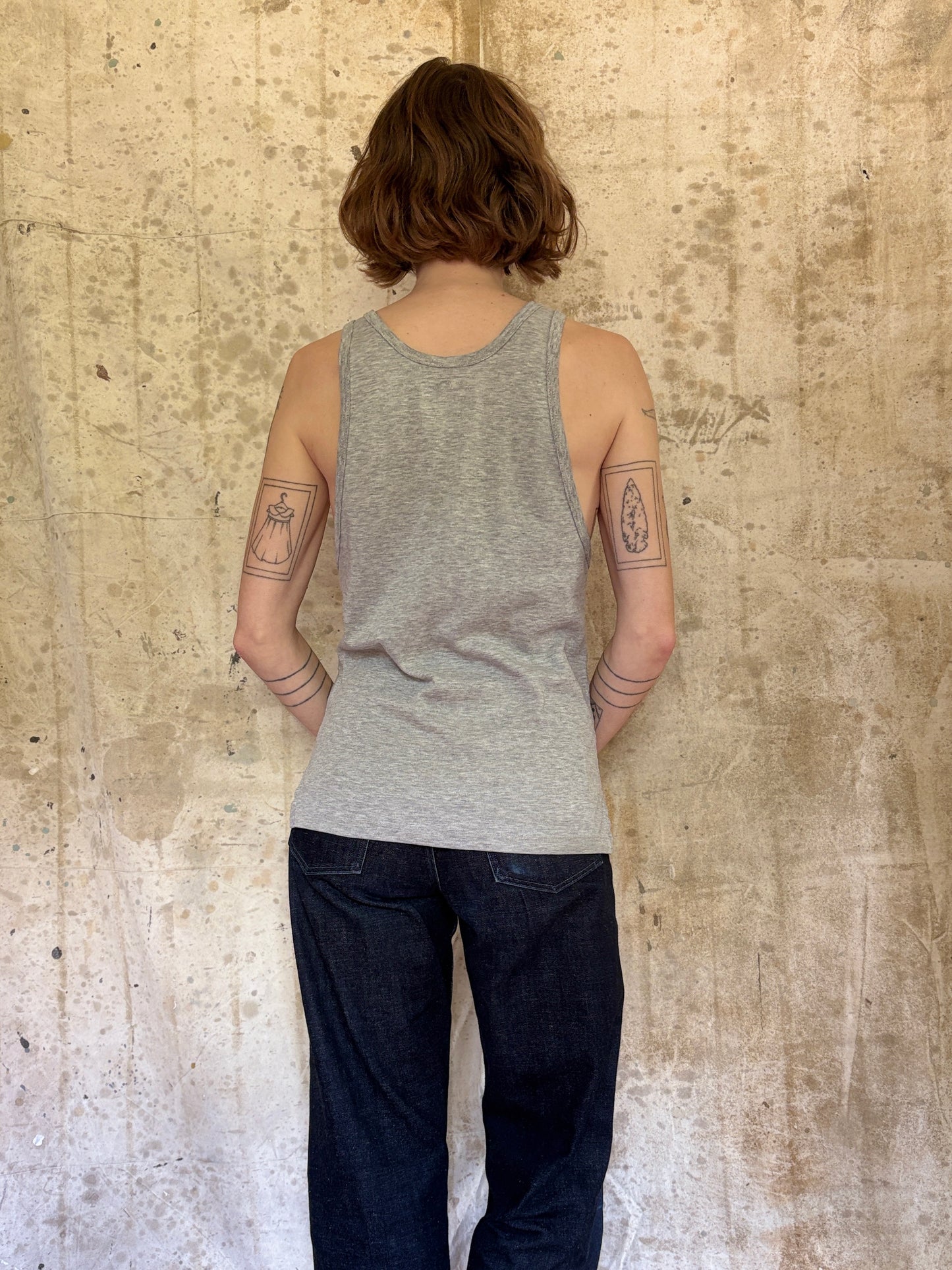 90s Blank Grey Bike Tank Top