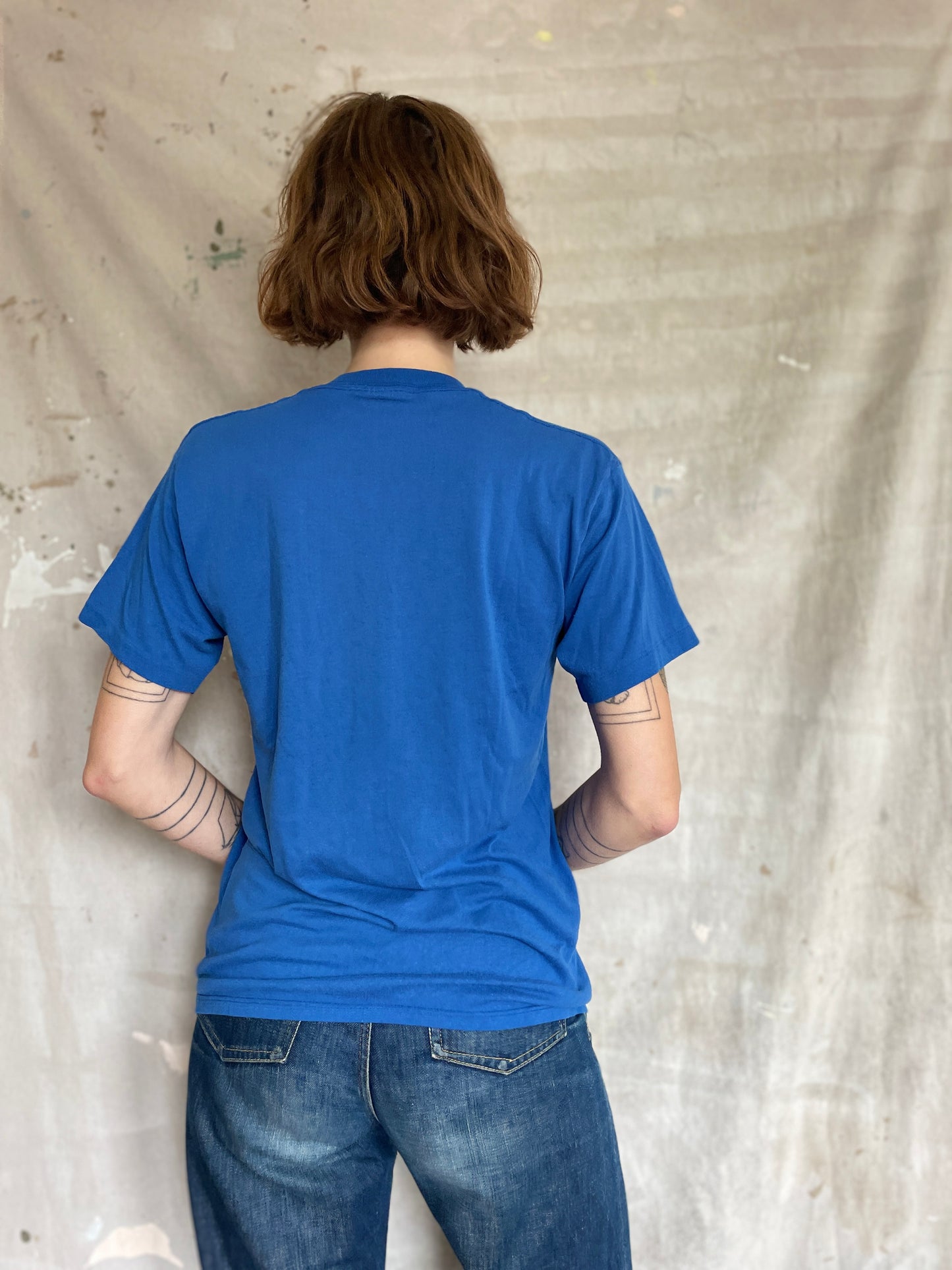 80s Blank Blue Pocket Tee