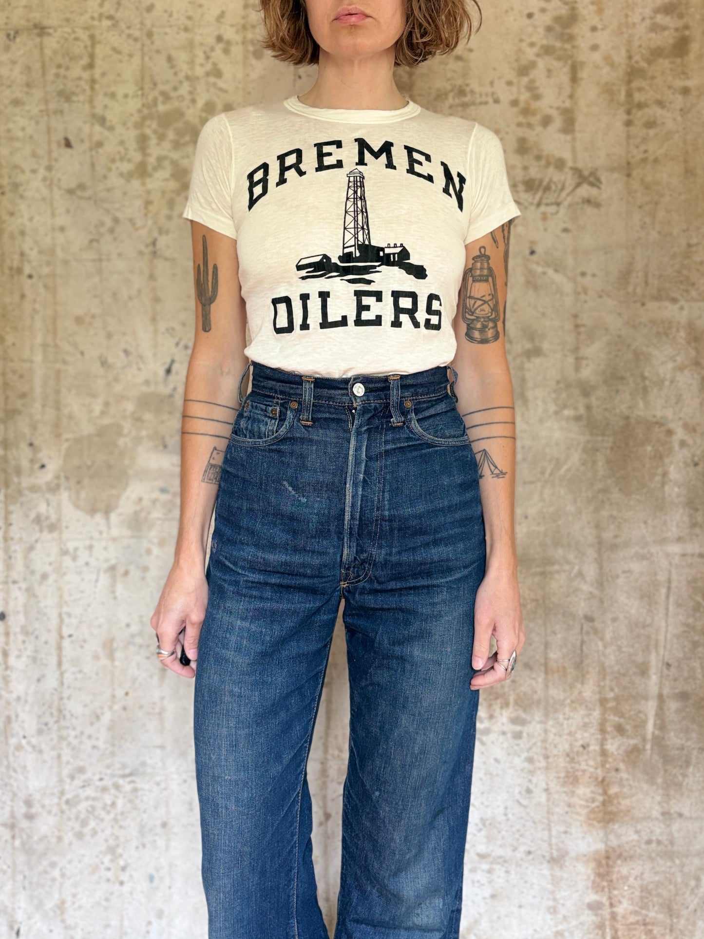 50s Bremen Oilers Flocked Tee