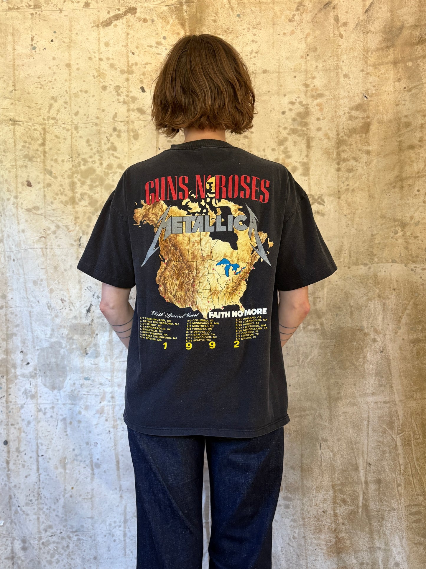 Vintage ‘92 Metallica, Guns N’ Roses, Faith No More Tour Tee