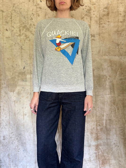 80s Quackiki Beach Surf Classic Sweatshirt