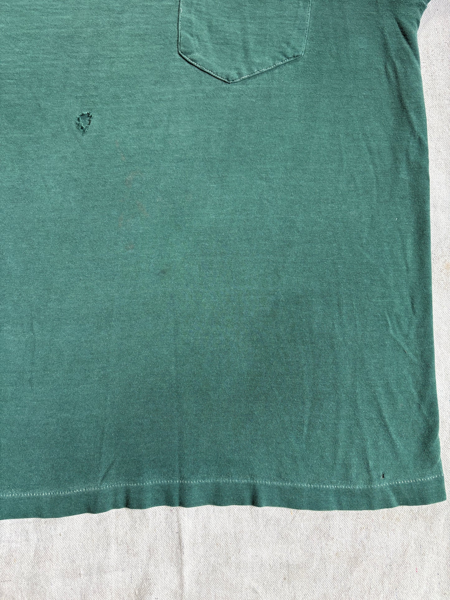 Vintage 60s Towncraft Blank Green Pocket Tee