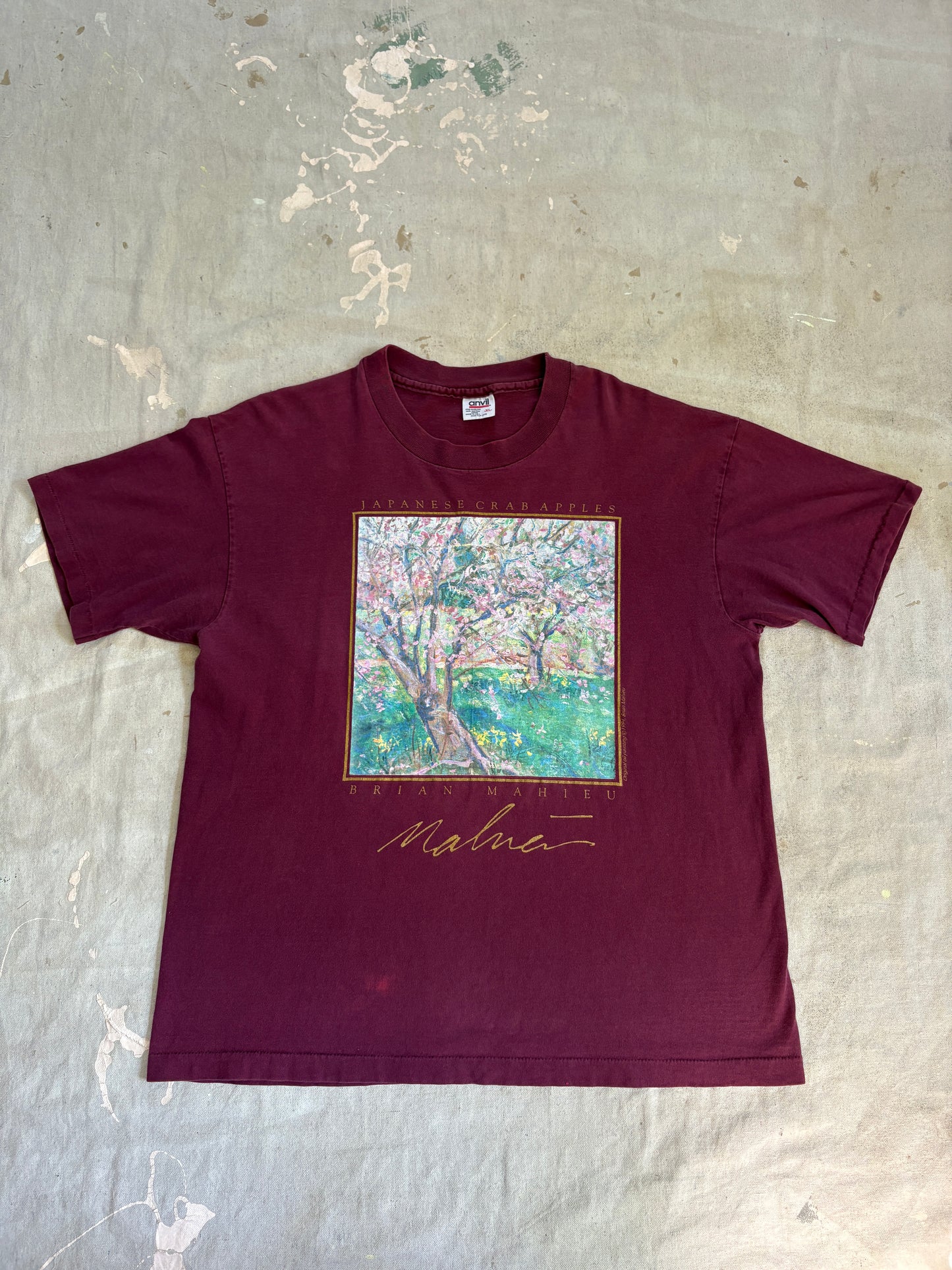 Vintage 90s Japanese Crabapples Artist Painting Tee