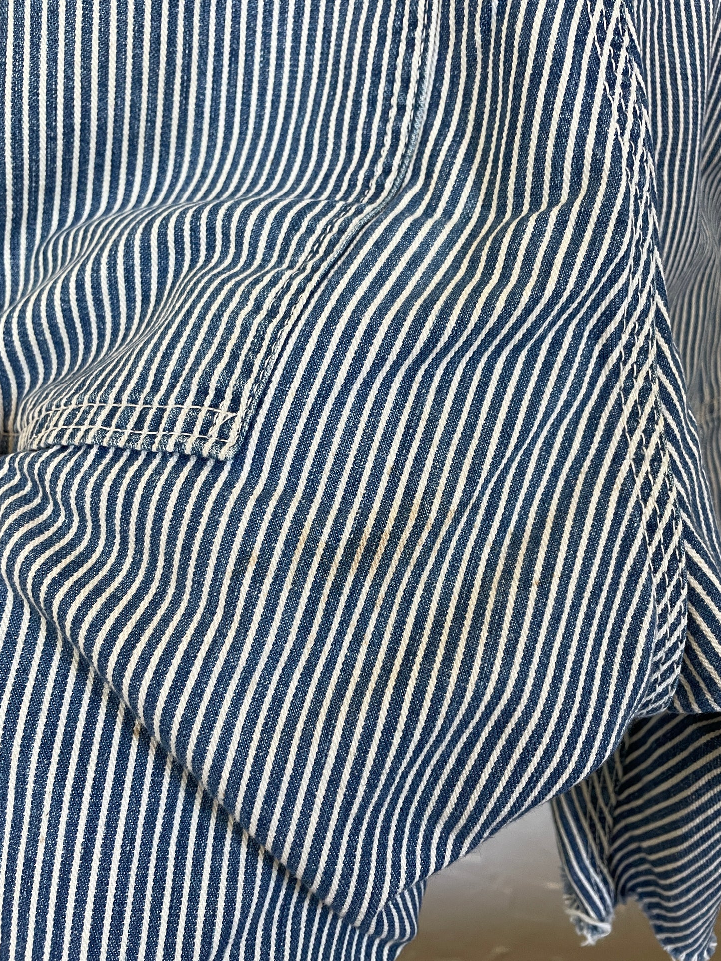 70s OshKosh Hickory Stripe Overalls Cut-offs
