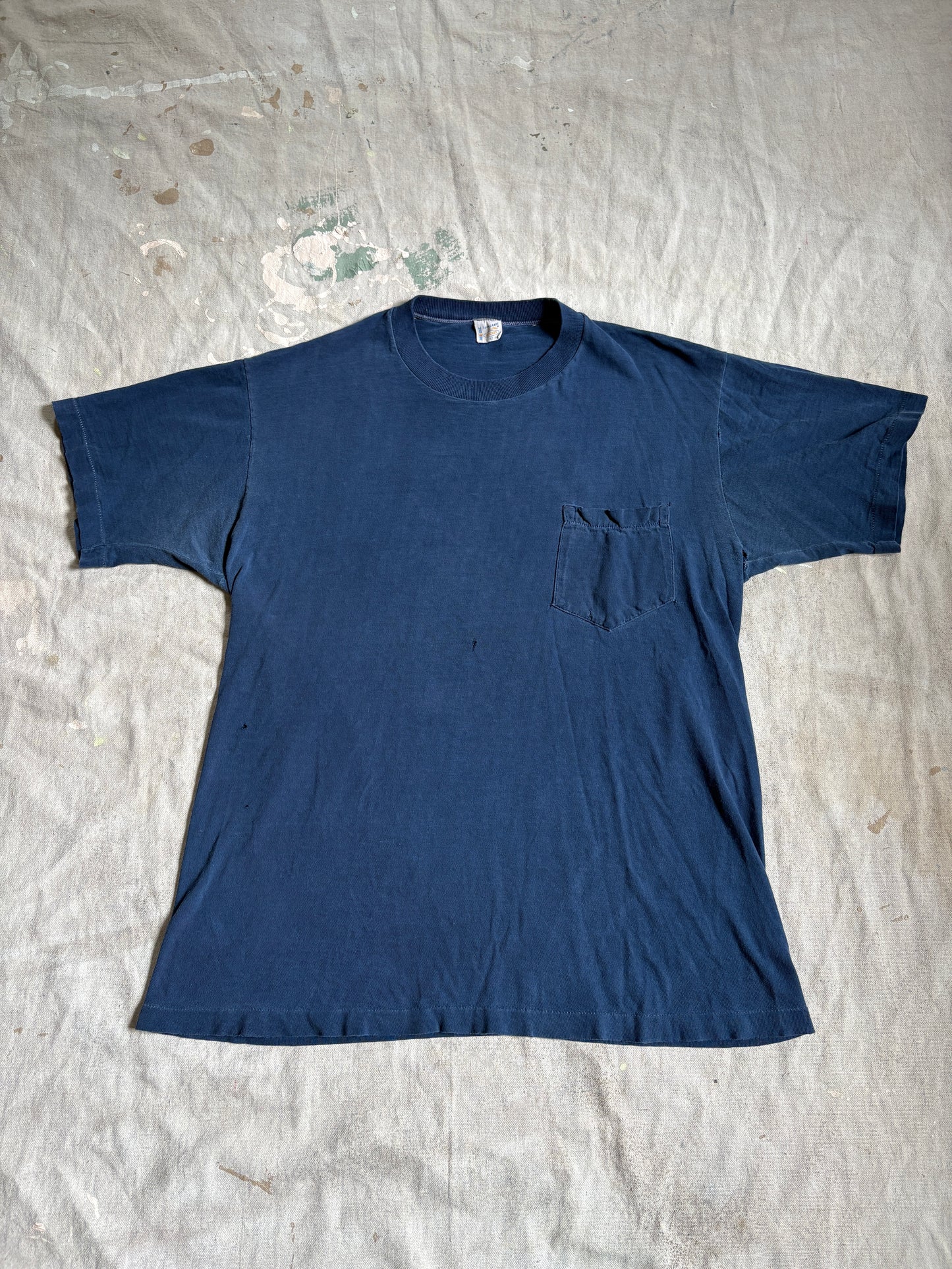 70s Blank Navy Blue Towncraft Pocket Tee