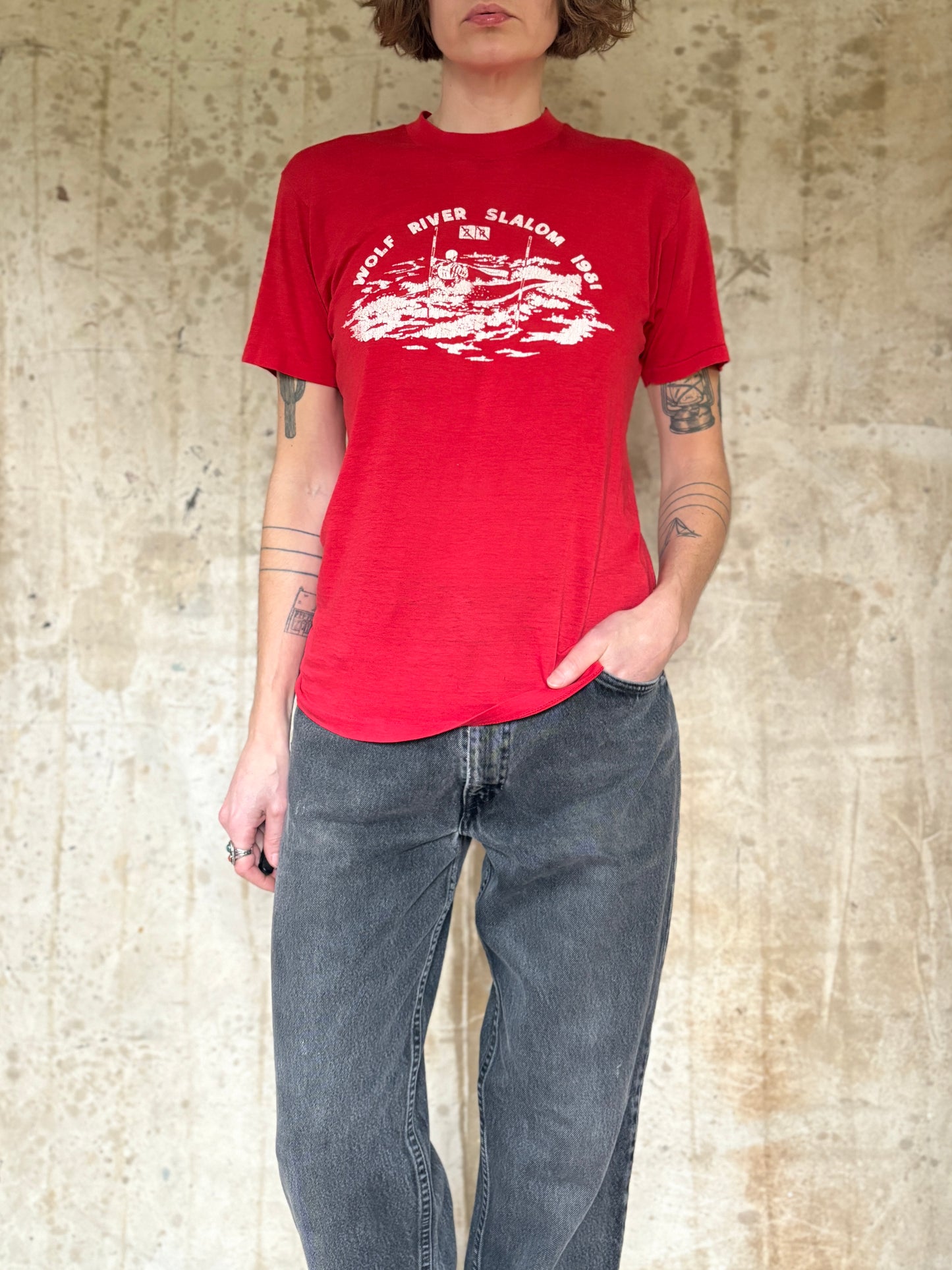 Vintage 80s Wolf River Slalom Tee