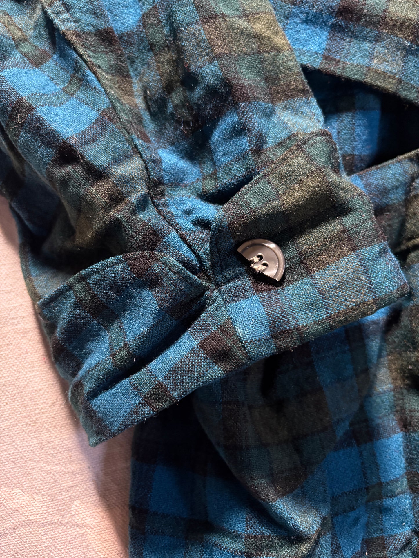 Vintage 60s/70s Pendleton Blue Plaid Robe