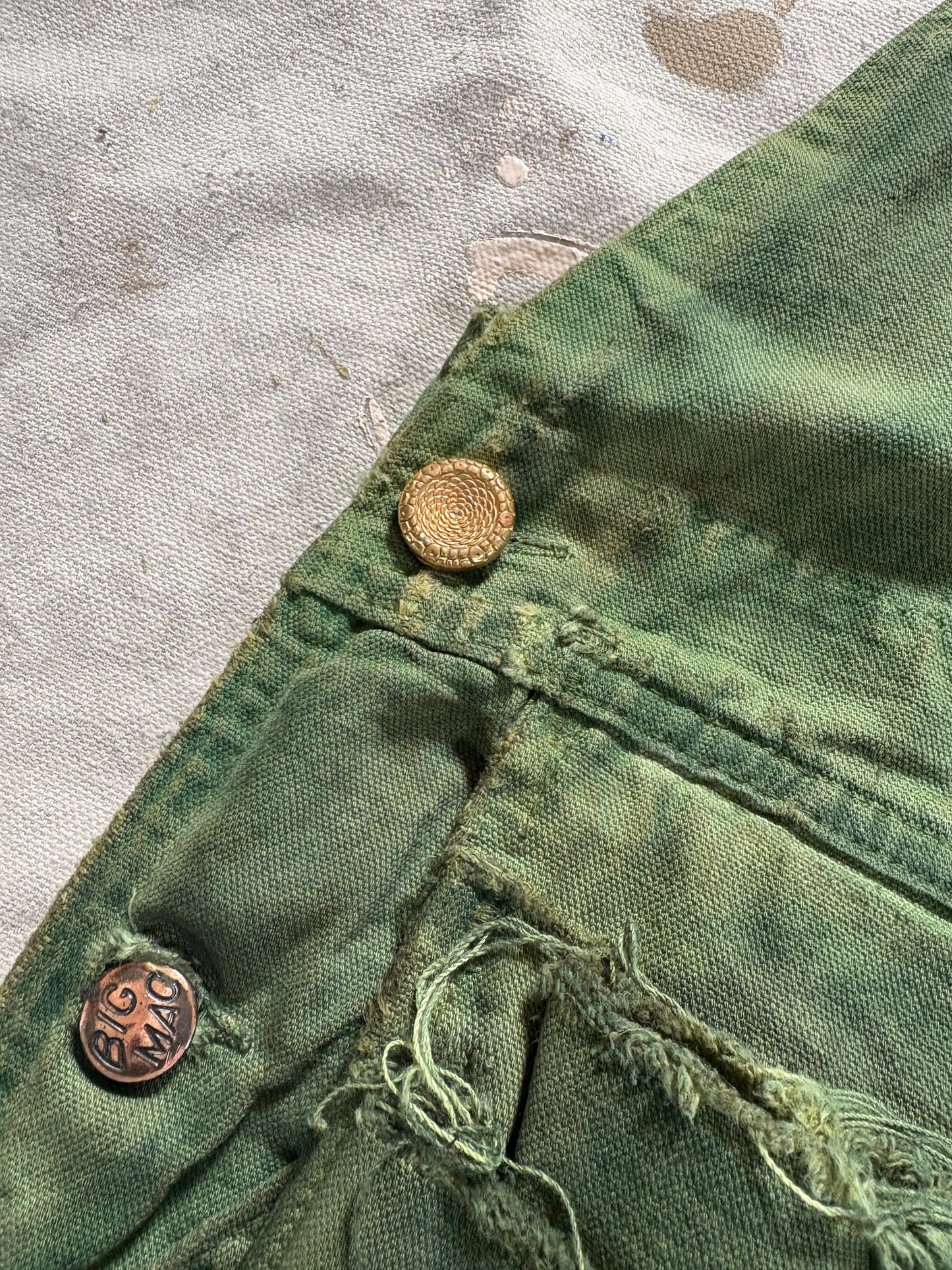 Vintage 70s Green Apron Front Big Mac Overalls