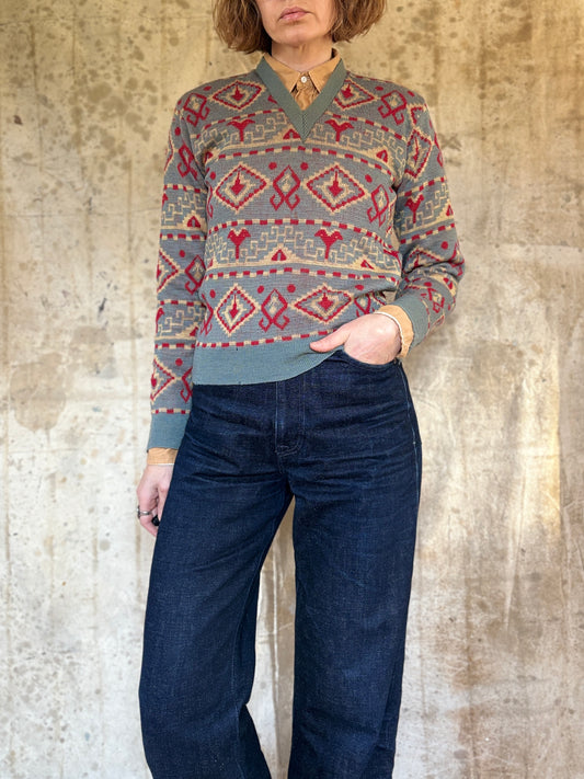 40s/50s Geometric Sweater