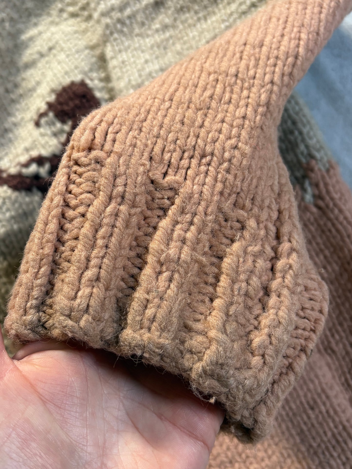 70s Hand Knit Mary Maxim “The Pheasant Hunt” Sweater