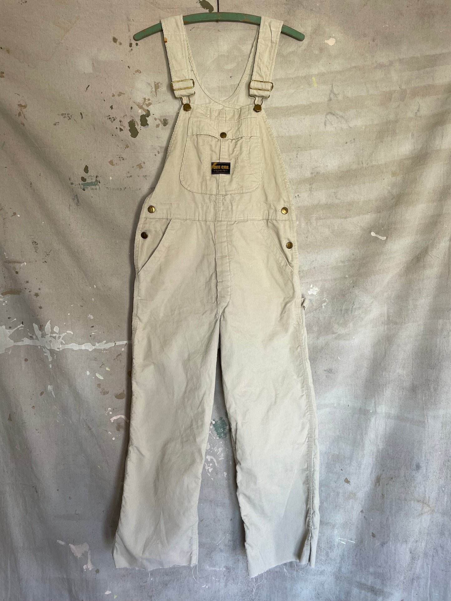 80s DeeCee Ecru Corduroy Overalls