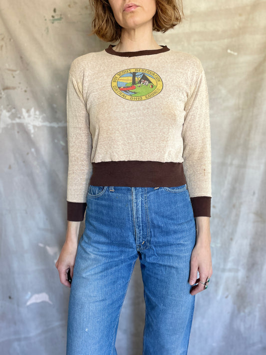 50s Central Ohio Council Boy Scouts Knit Shirt