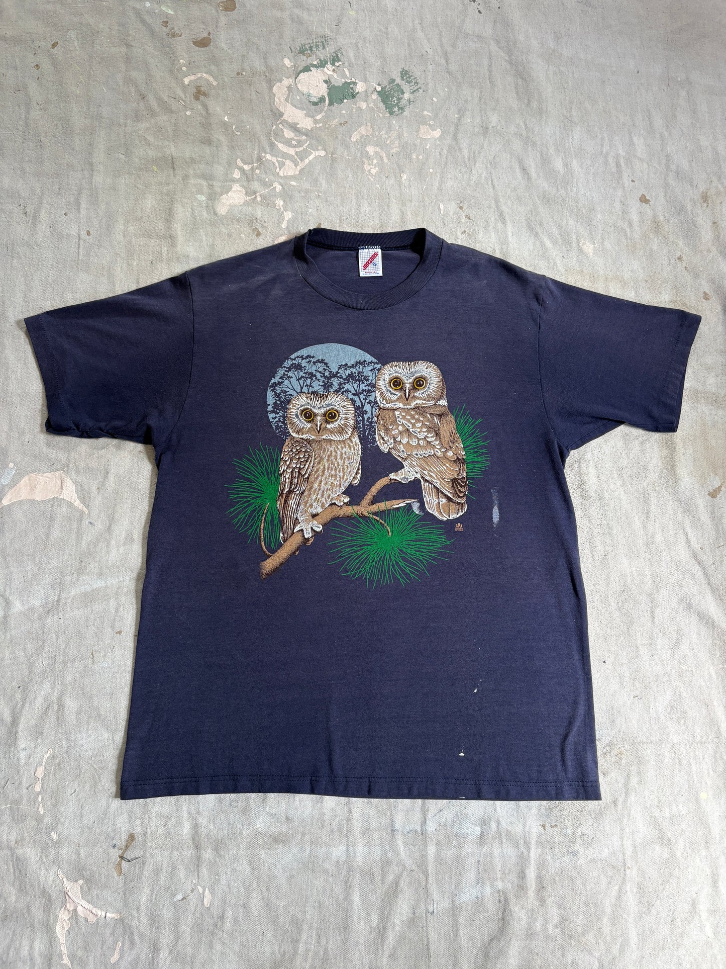 Vintage 80s Owl Couple Tee