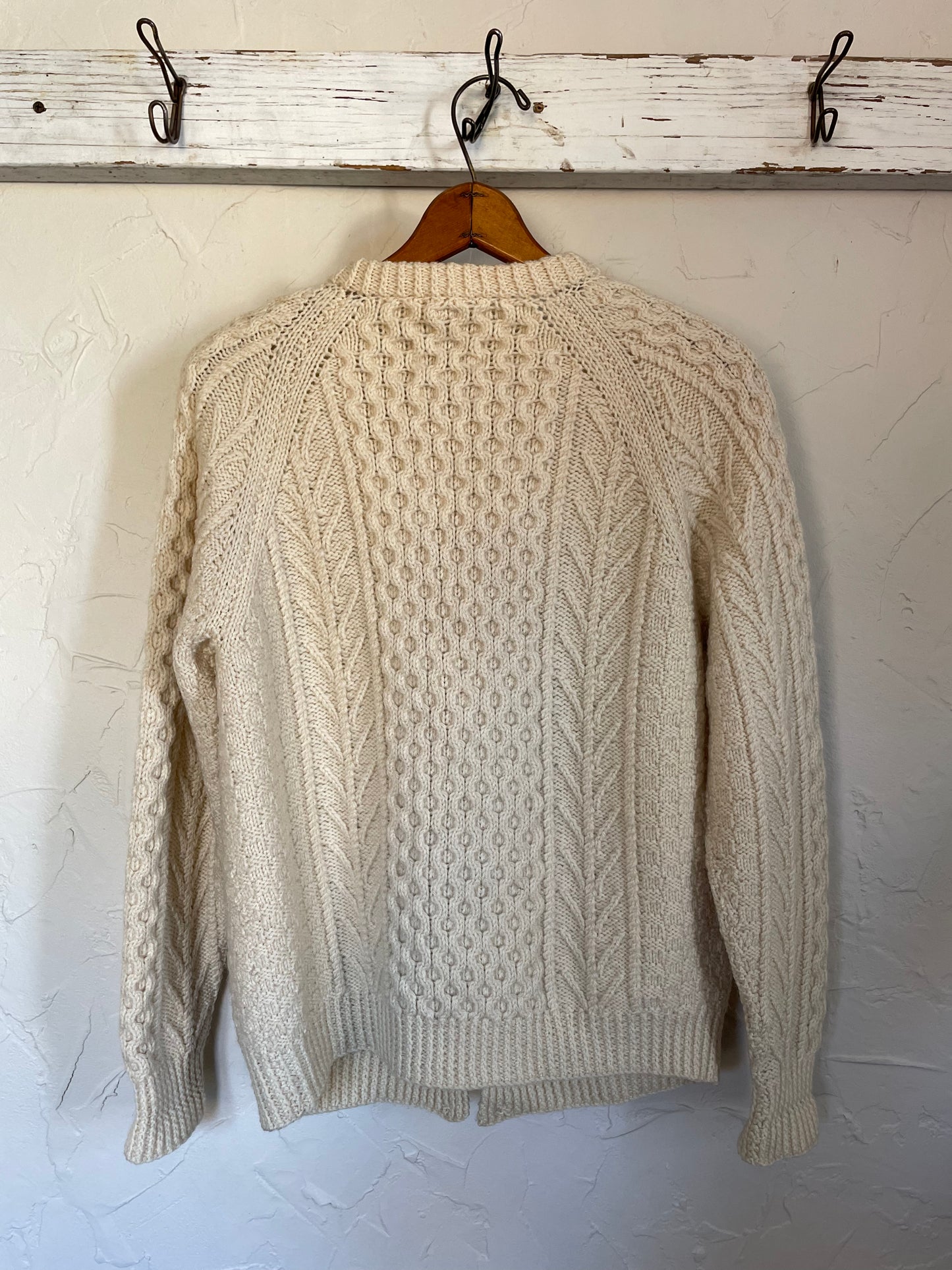 70s Irish Knit Fisherman Sweater Cardigan