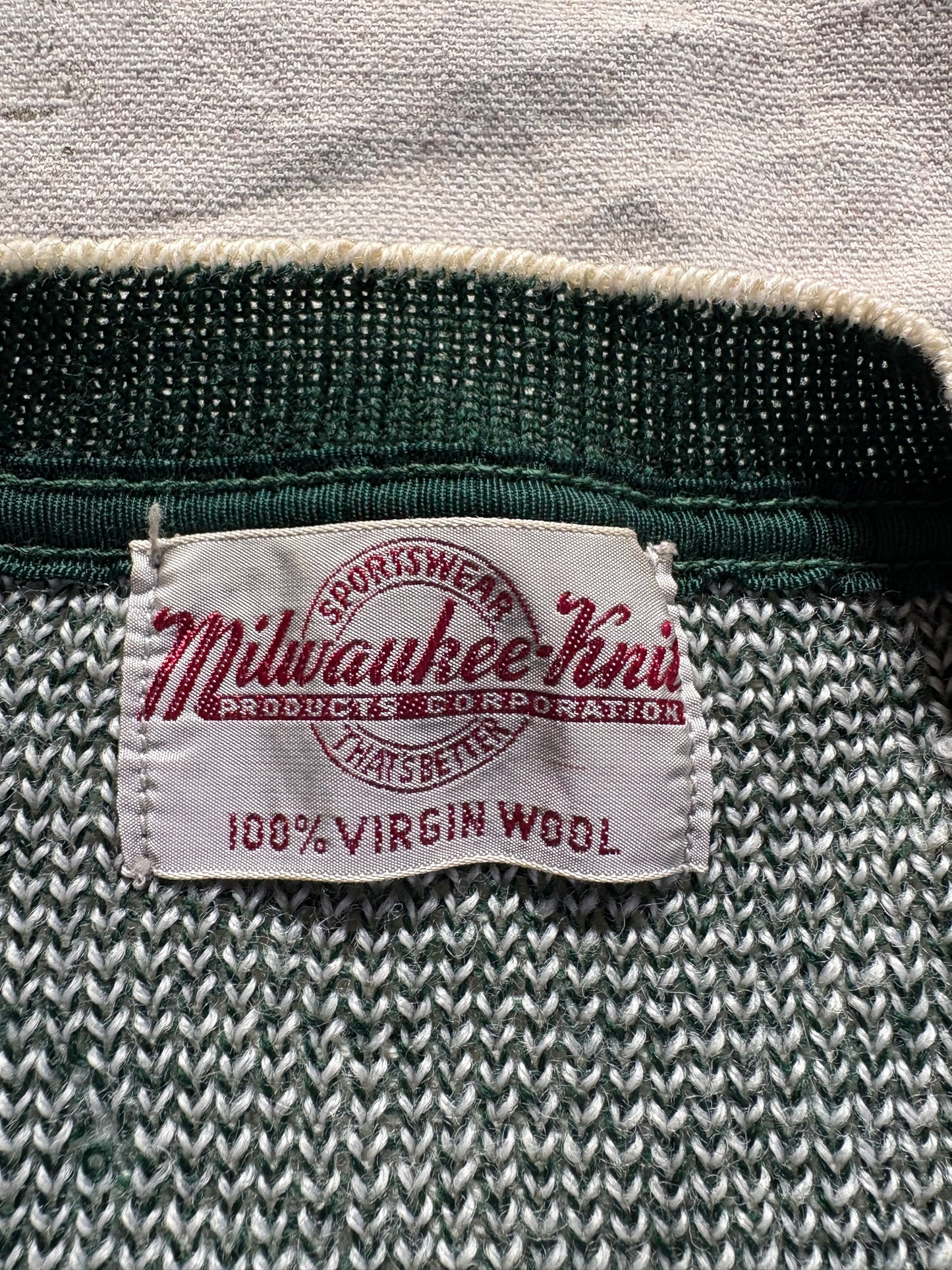 Vintage 50s Red, Green, White Diamond Holiday Sweater