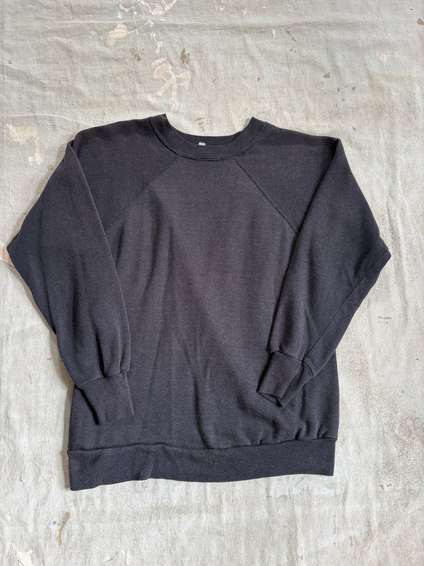Vintage 80s Faded Black Blank Sweatshirt