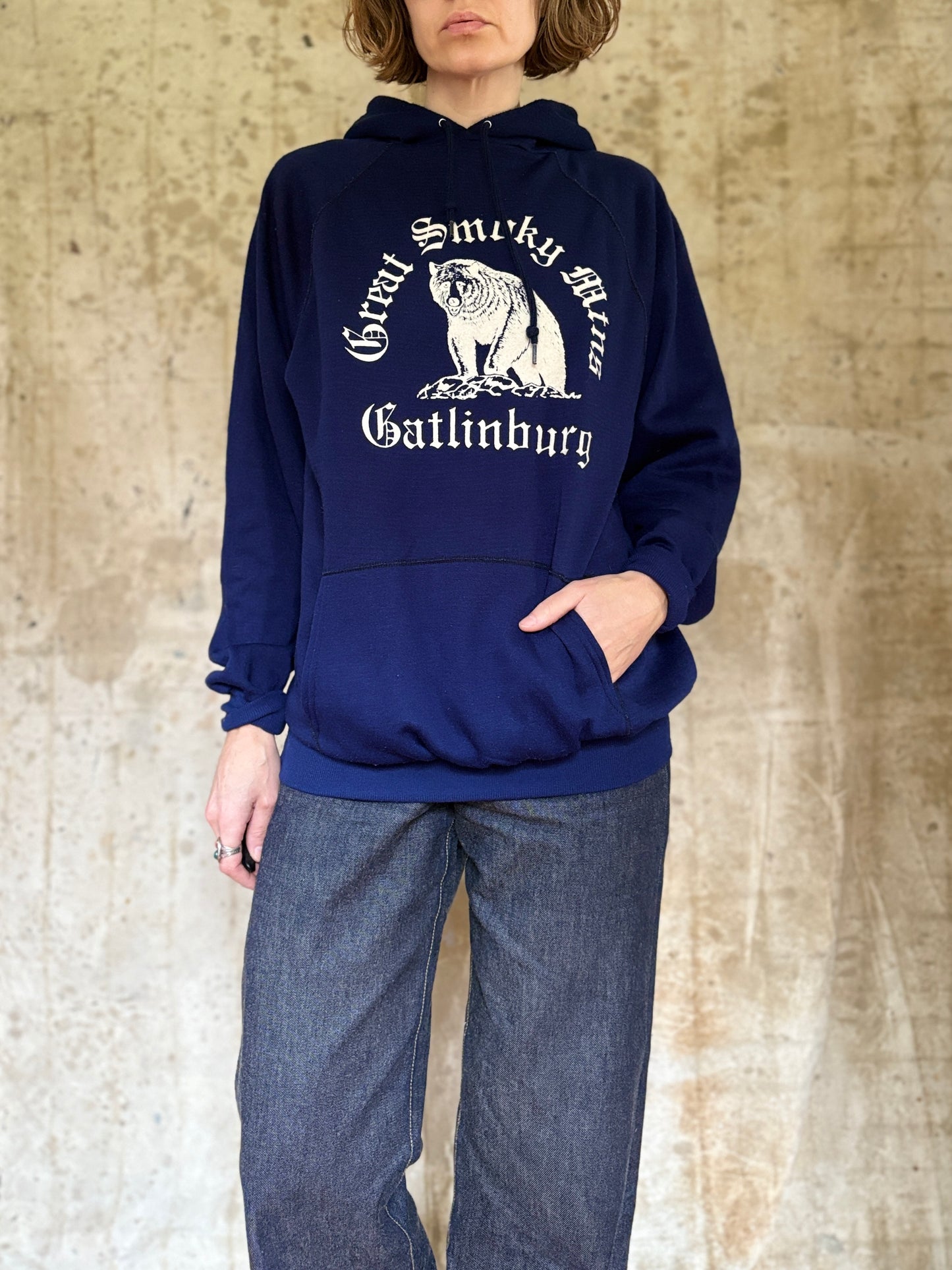 80s Great Smoky Mountains National Park Flocked Sweatshirt