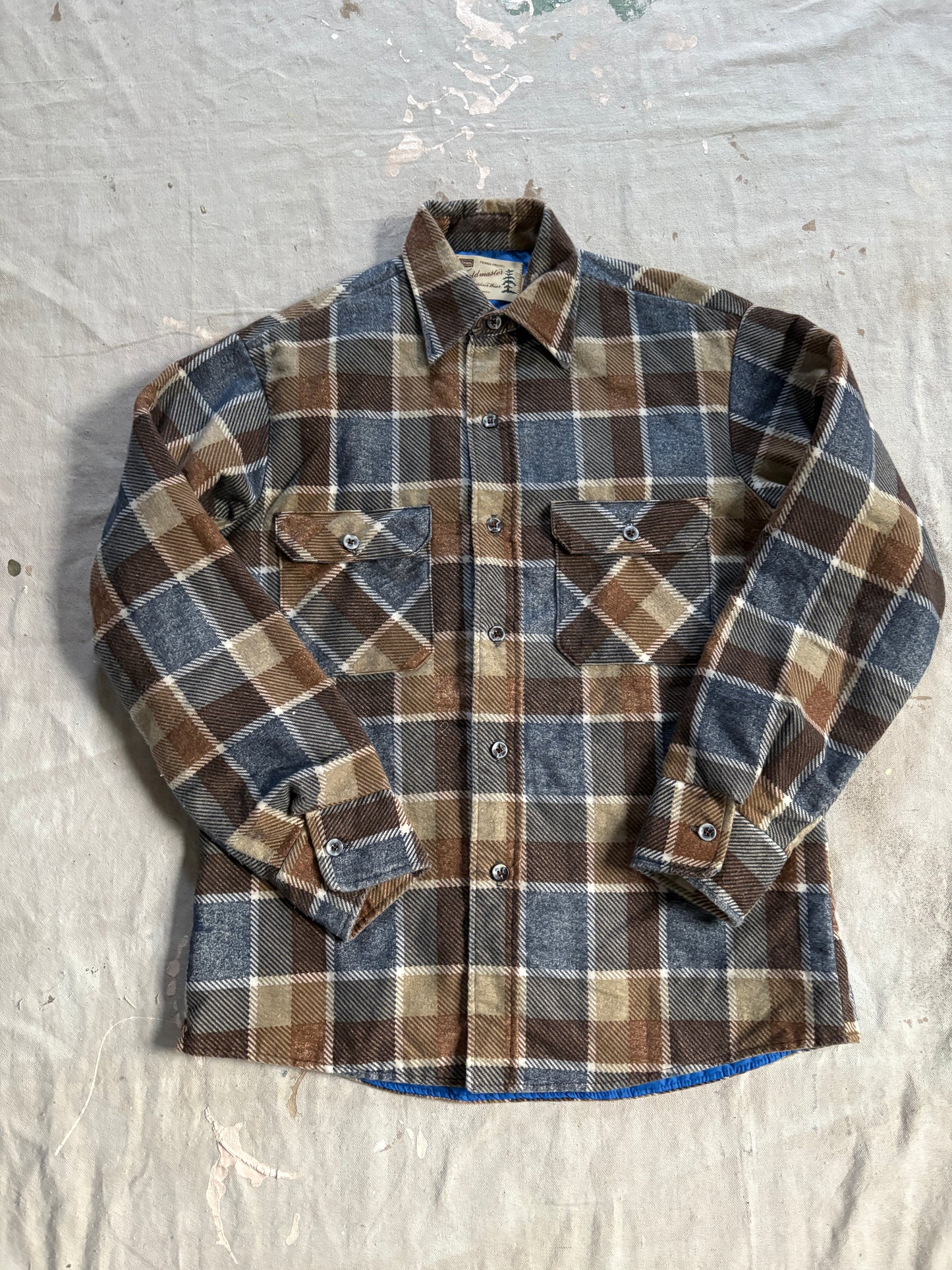 80s Sears Fieldmaster Quilt Lined Plaid Shirt