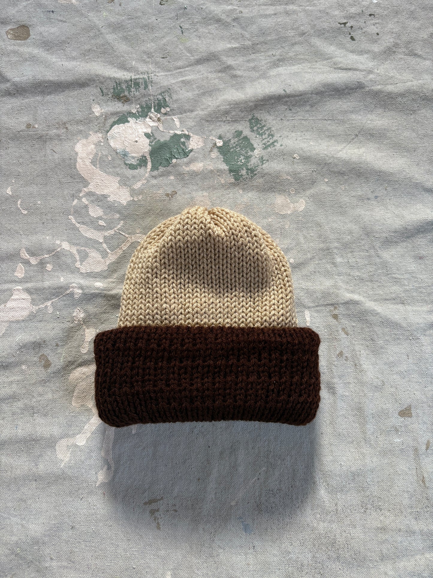 Brown And Tan Reversible Beanie