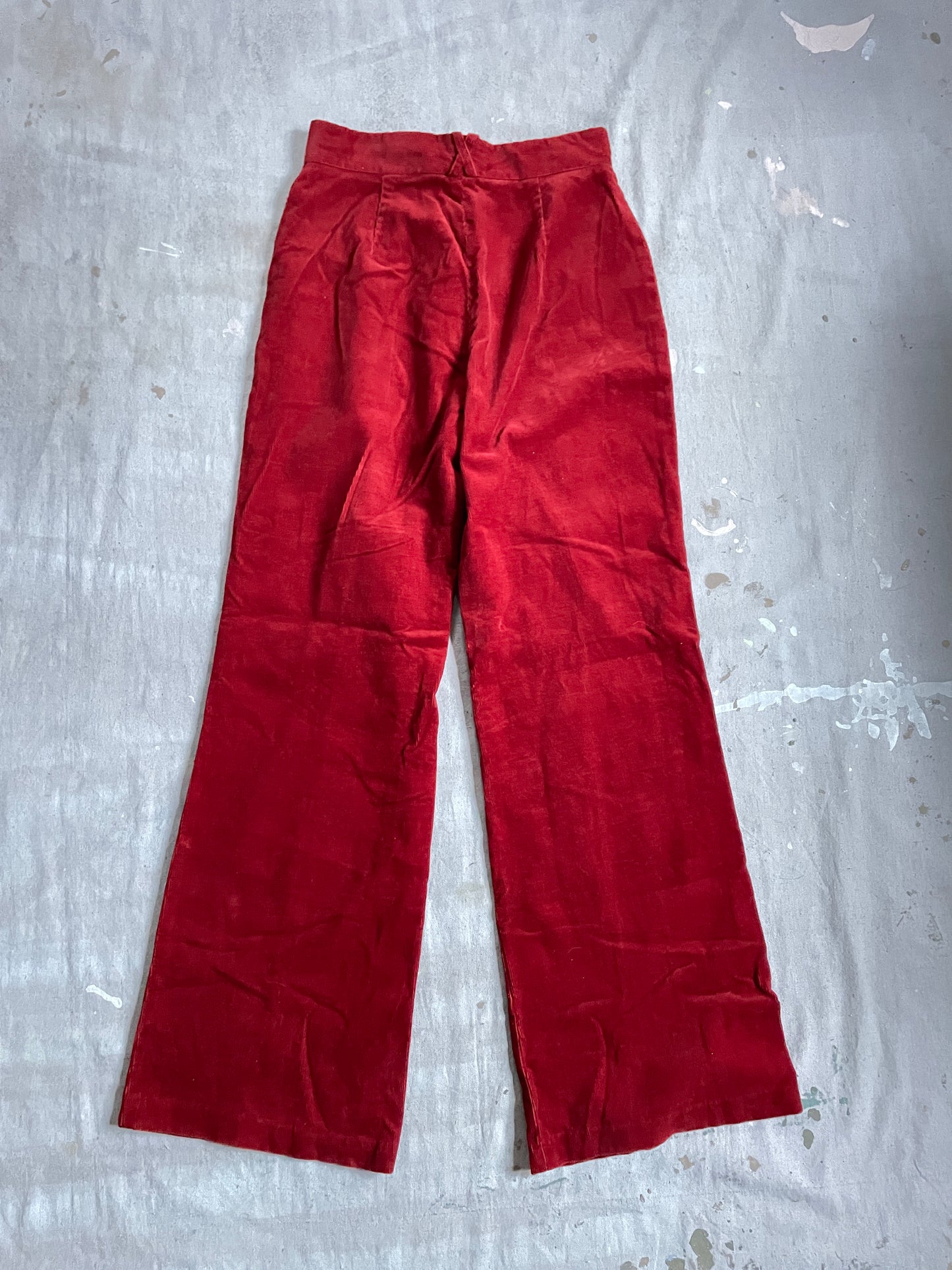 70s Rust Wide Leg Corduroy Pants