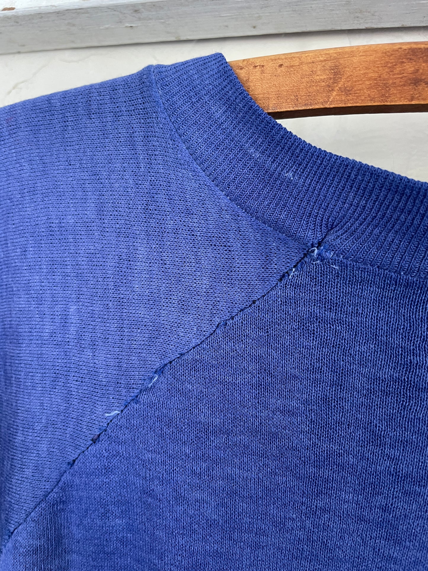 80s Blank Blue Short Sleeve Sweatshirt