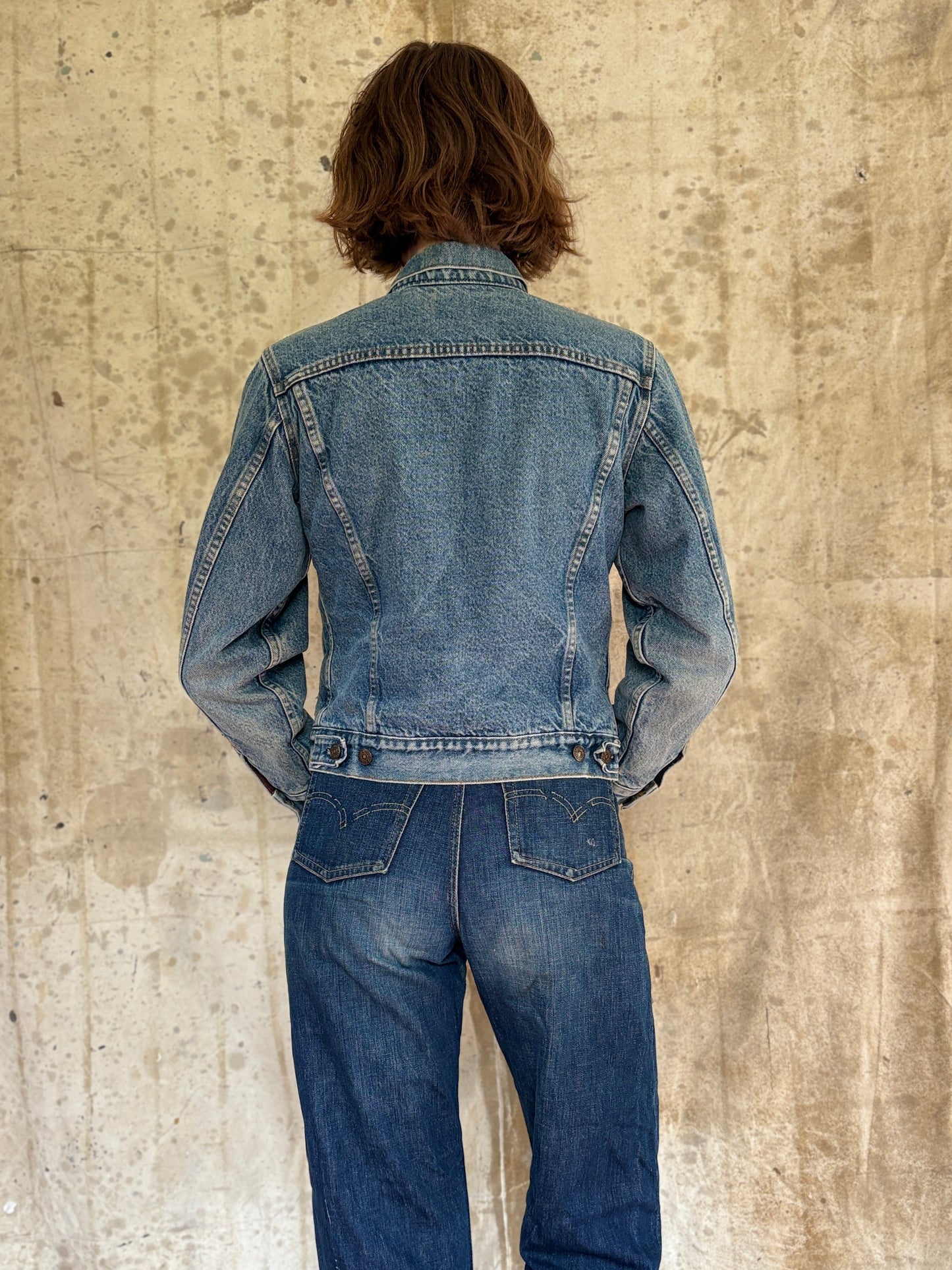 80s Buffalo Plaid Flannel Lined Levi’s Trucker Jean Jacket