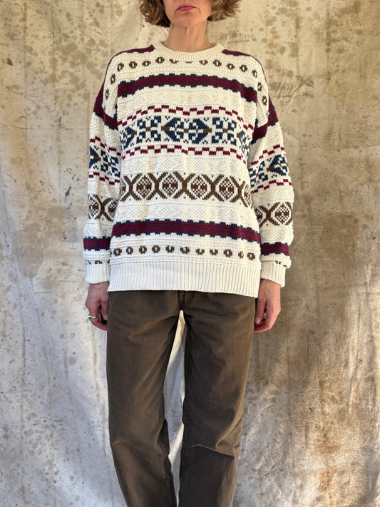 Vintage Geometric Knit Sweater