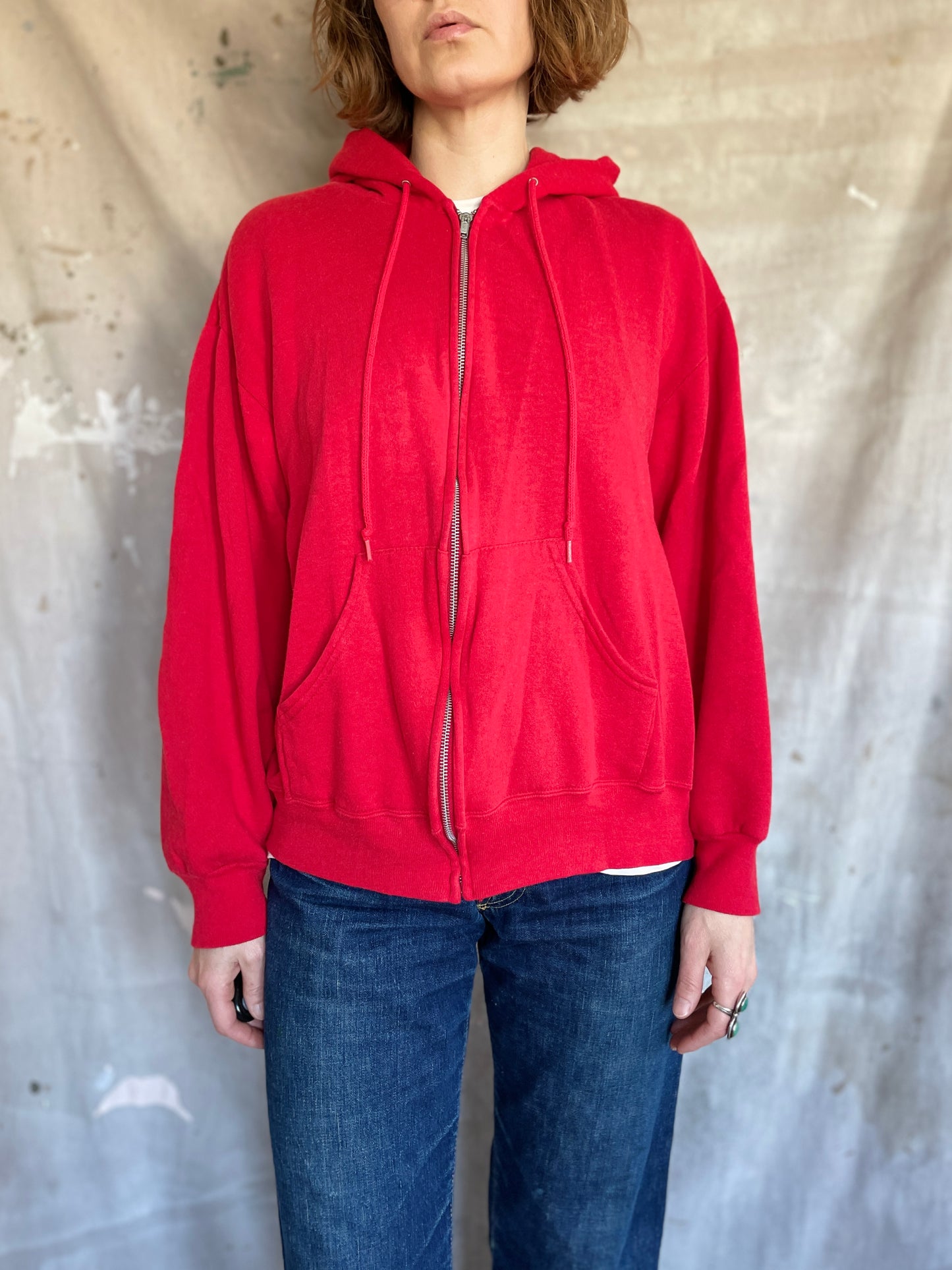 80s Blank Red Hoodie