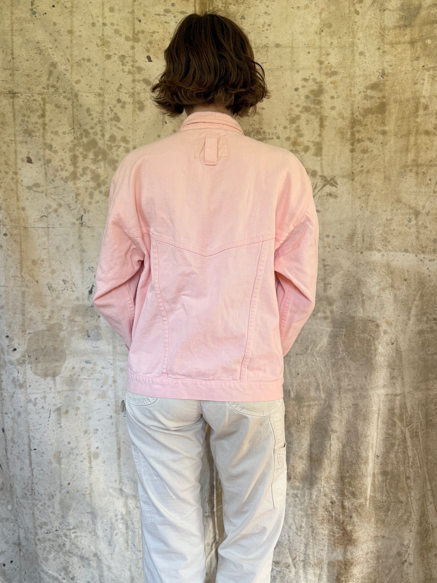 Vintage 90s Nordstrom Pale Pink Jean Jacket