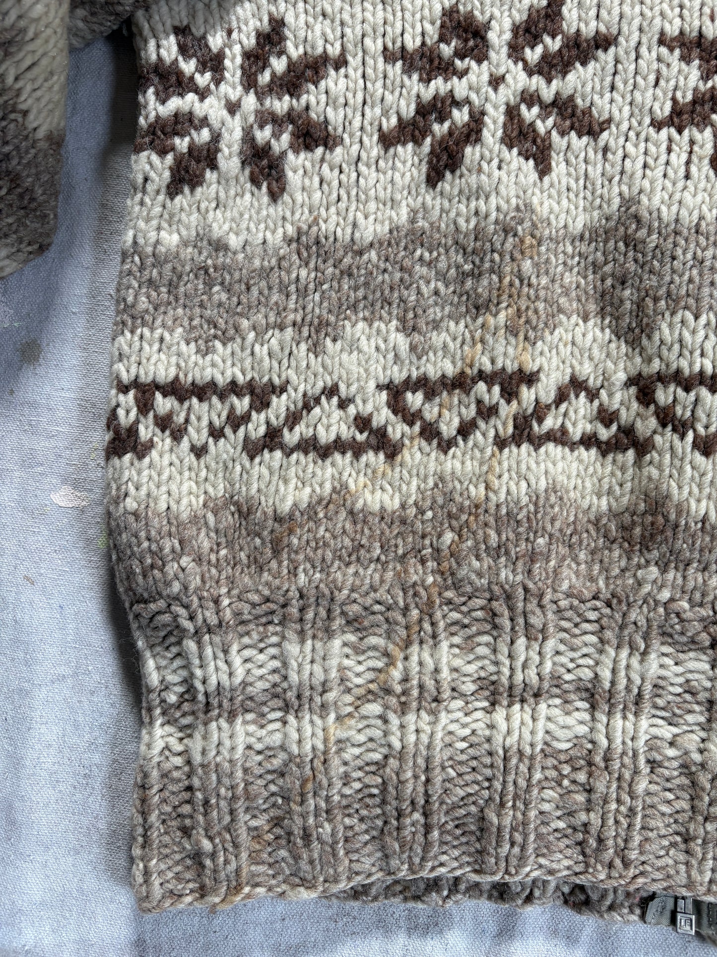 50s Snowflake Cowichan Style Sweater